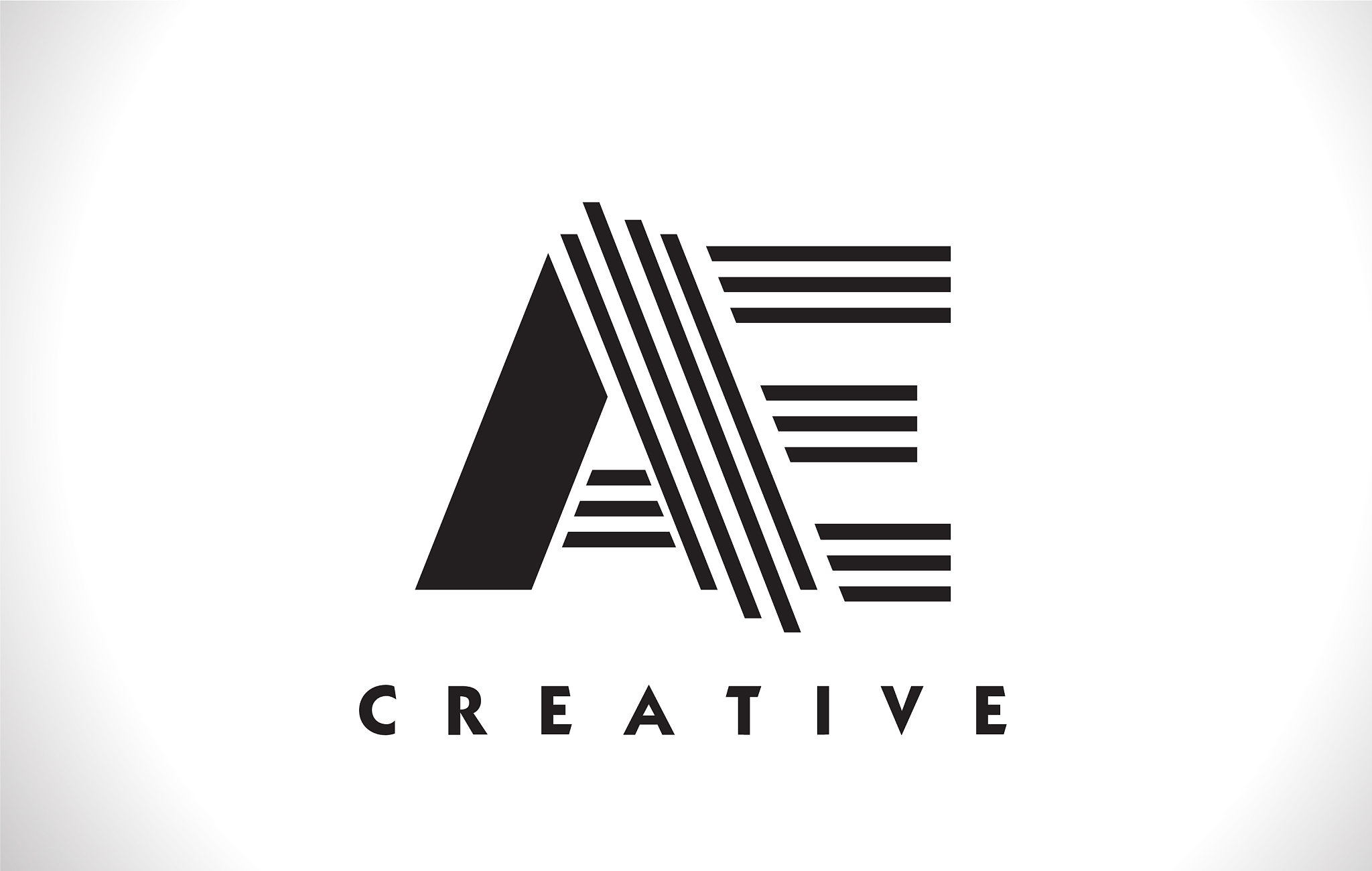 ae logo letter with black lines design line letter