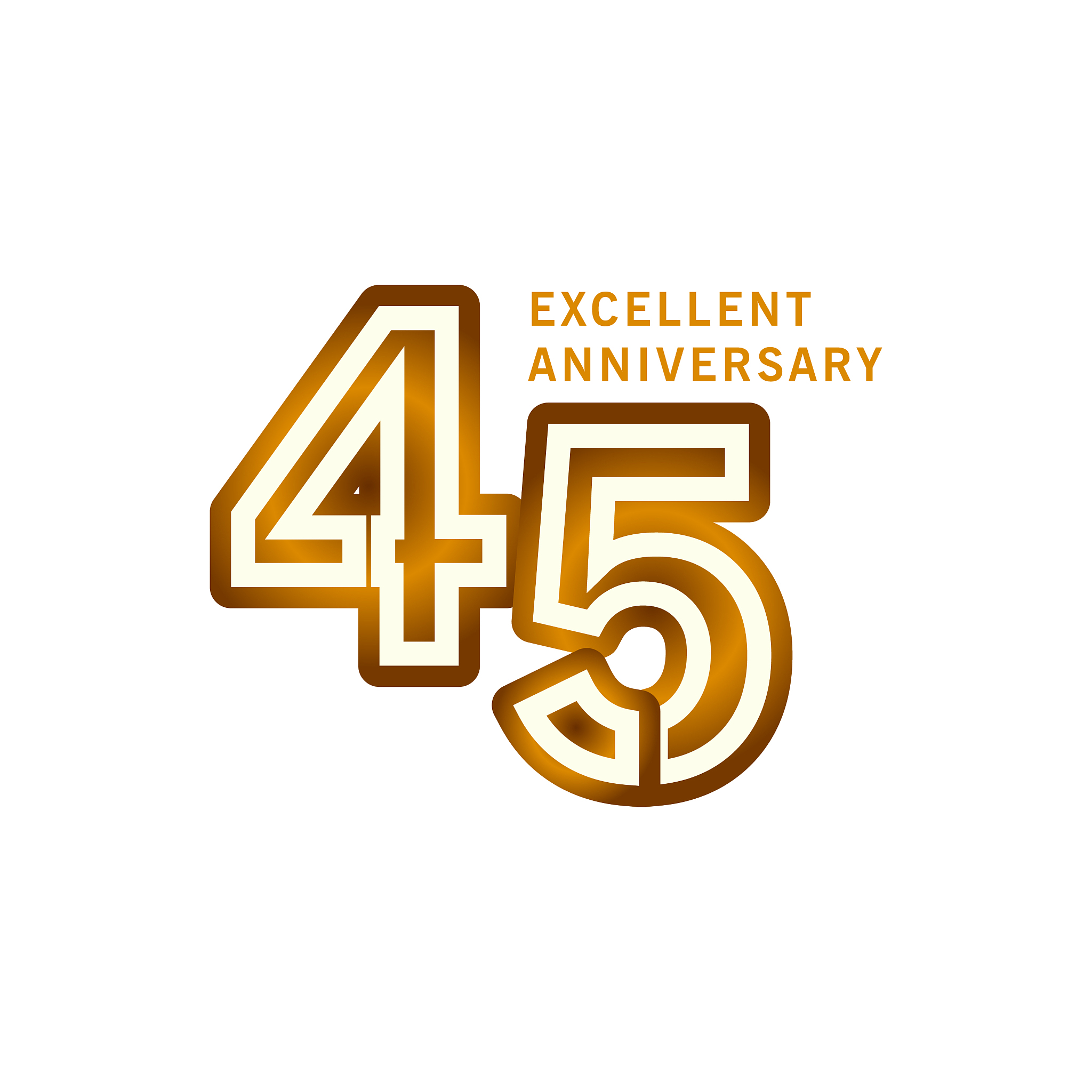 45 years excellent anniversary template design