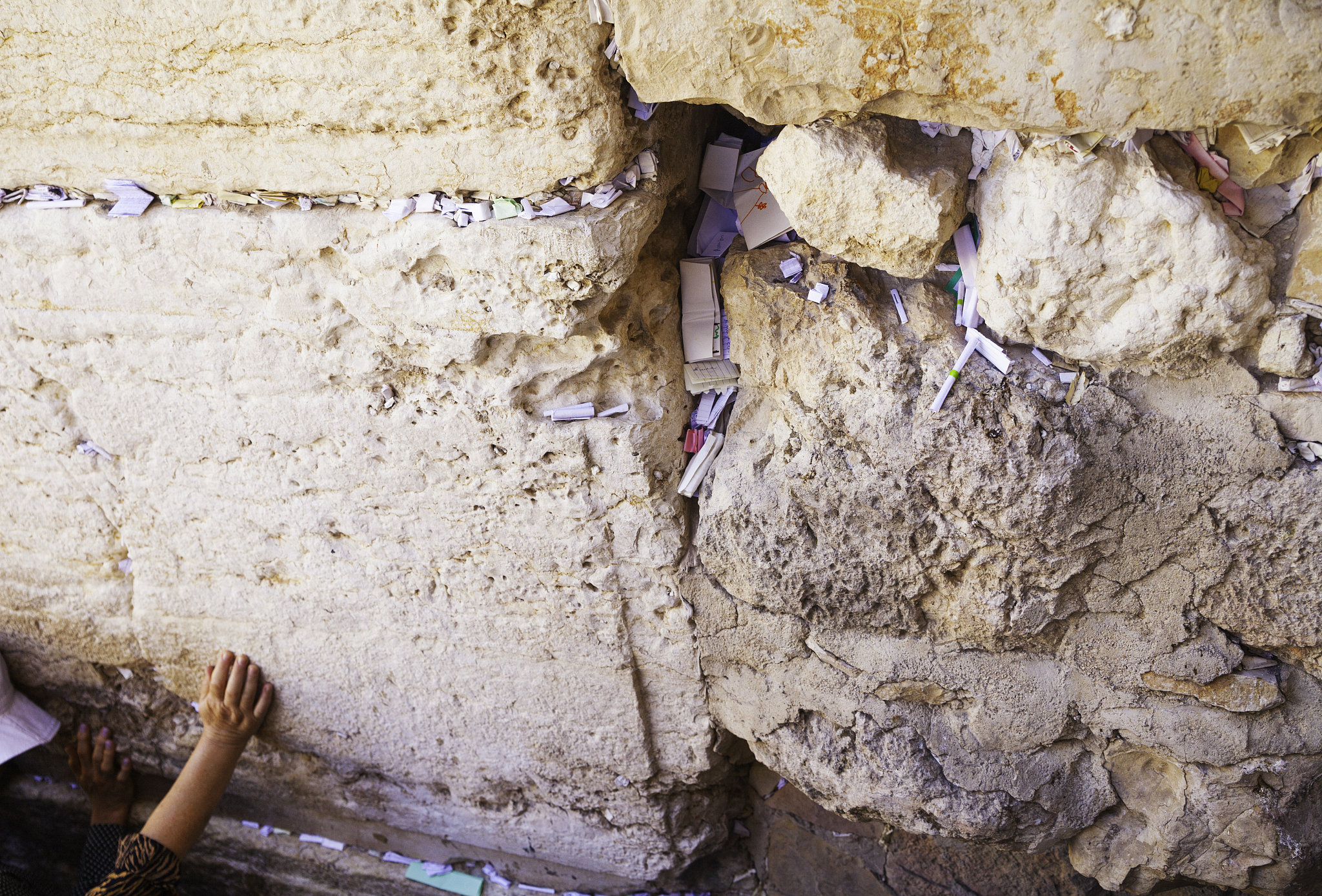 prayer notes at the western wall, jerusalem