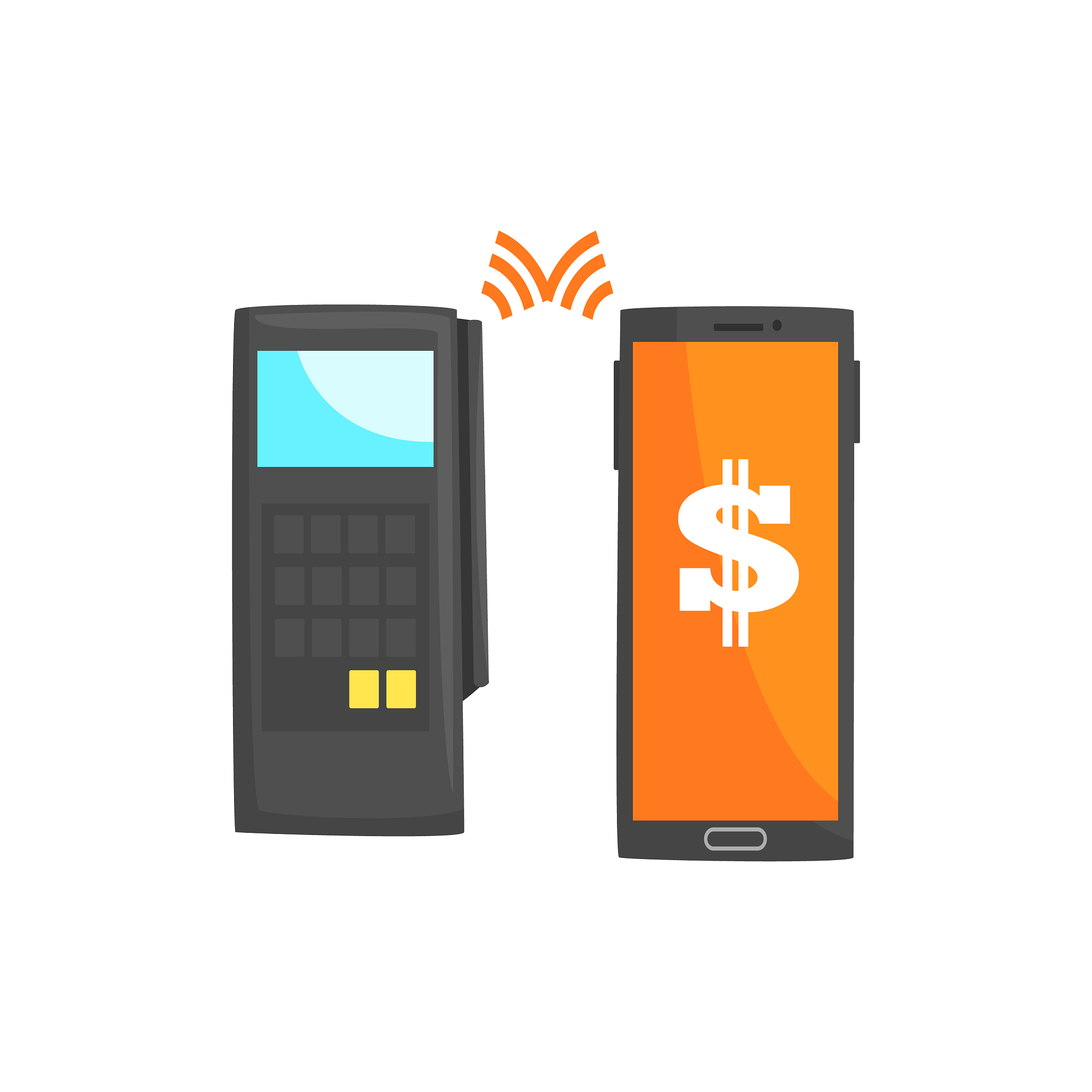 pos terminal confirming the payment using