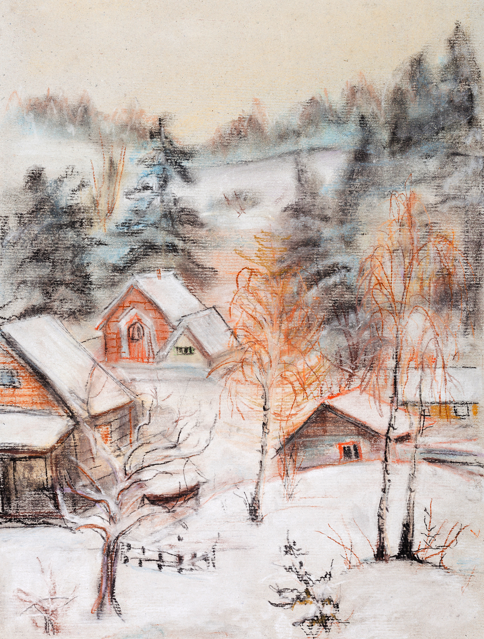 寒雪孤城绘画作品简介50字