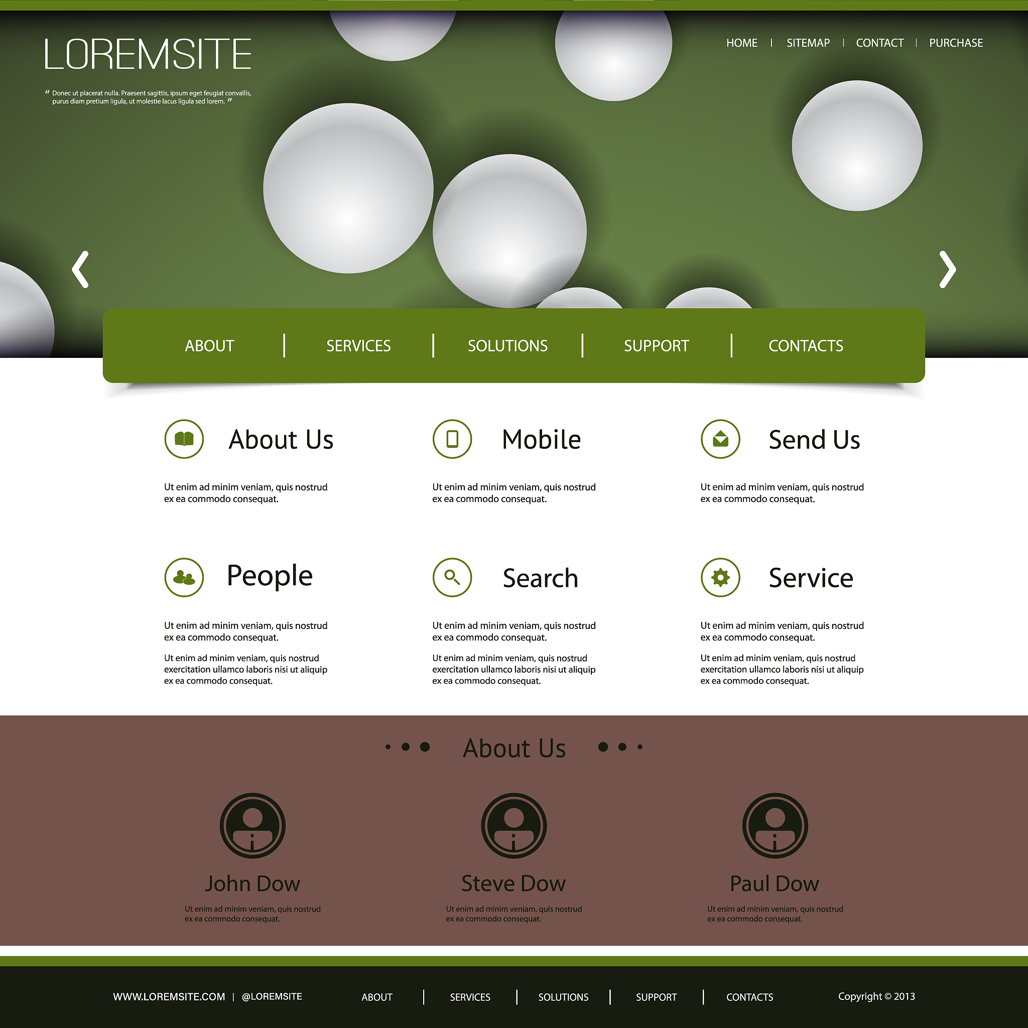 one page website template