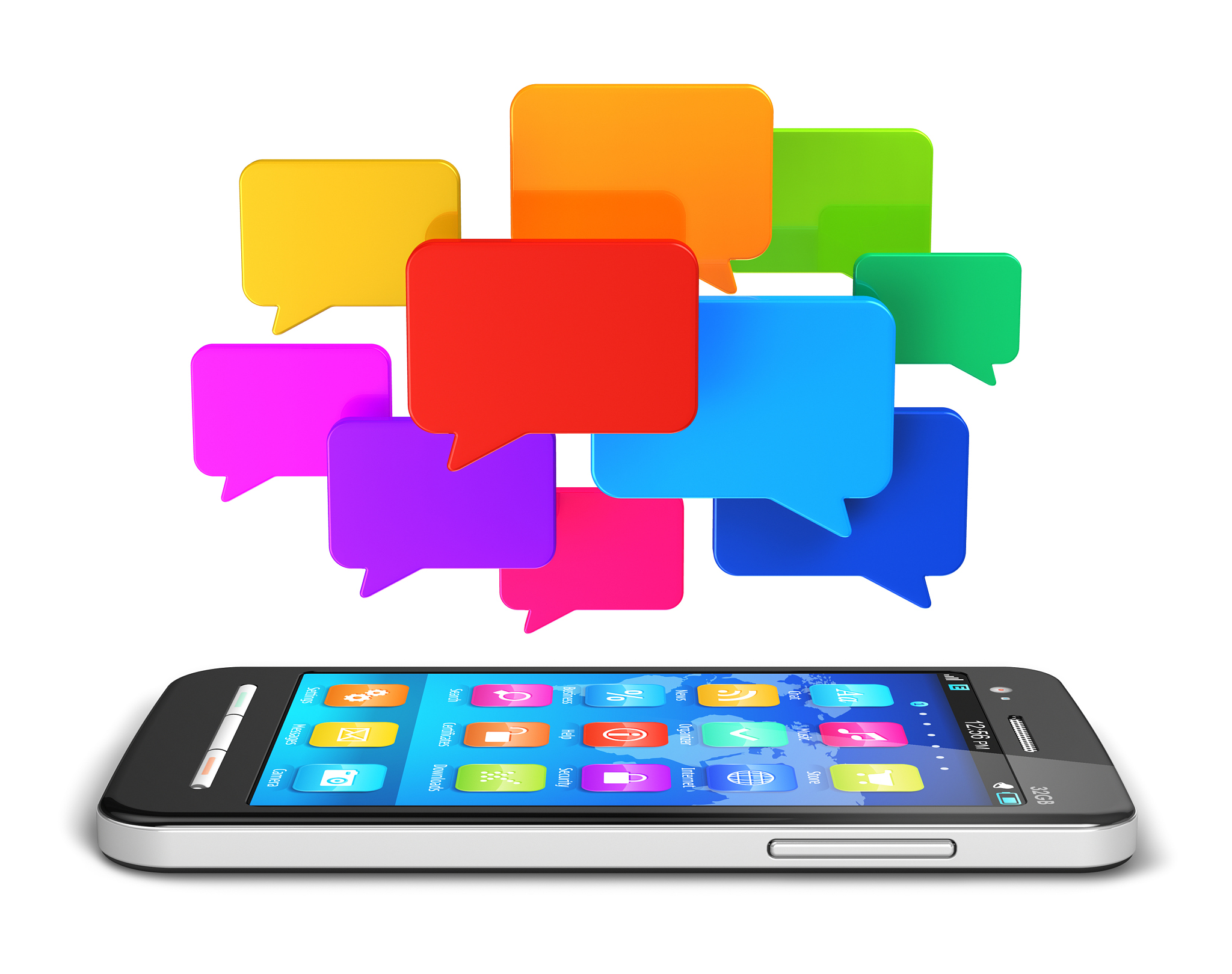 mobile communication and social media concept