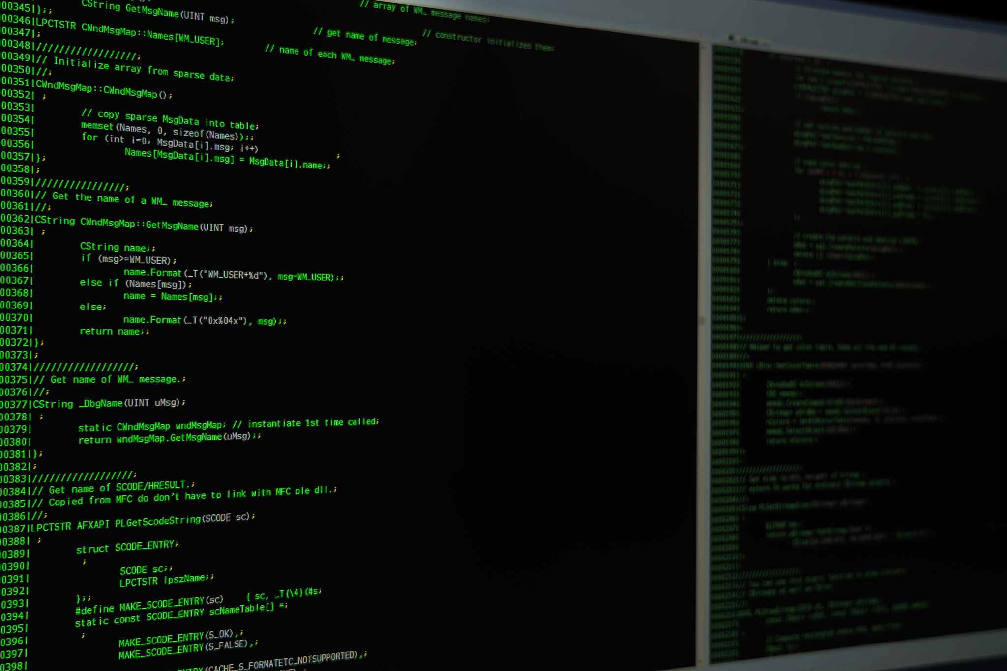 pc screen during programming