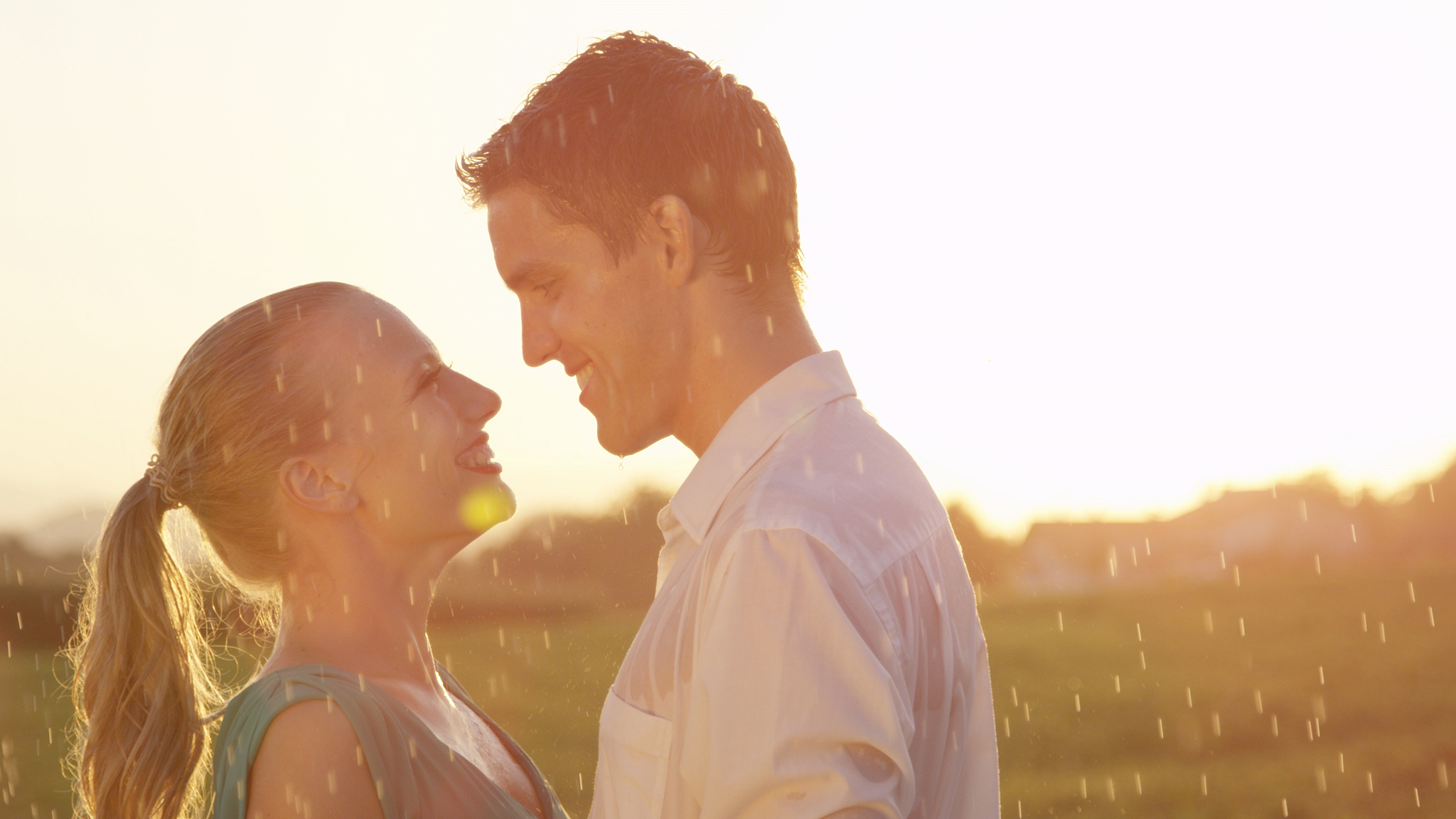 close up: young woman and man madly in love hold each other tigh