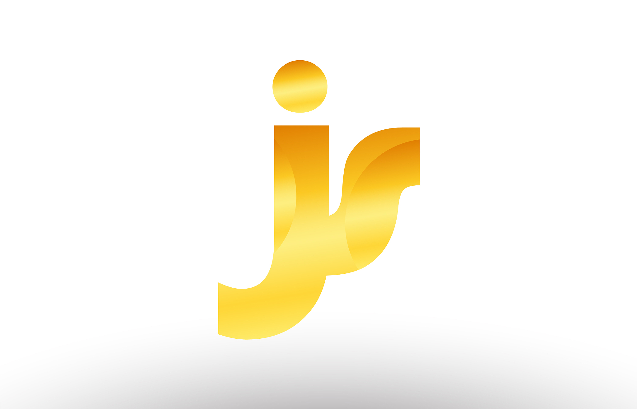 gold golden metal gradient js j s alphabet letter