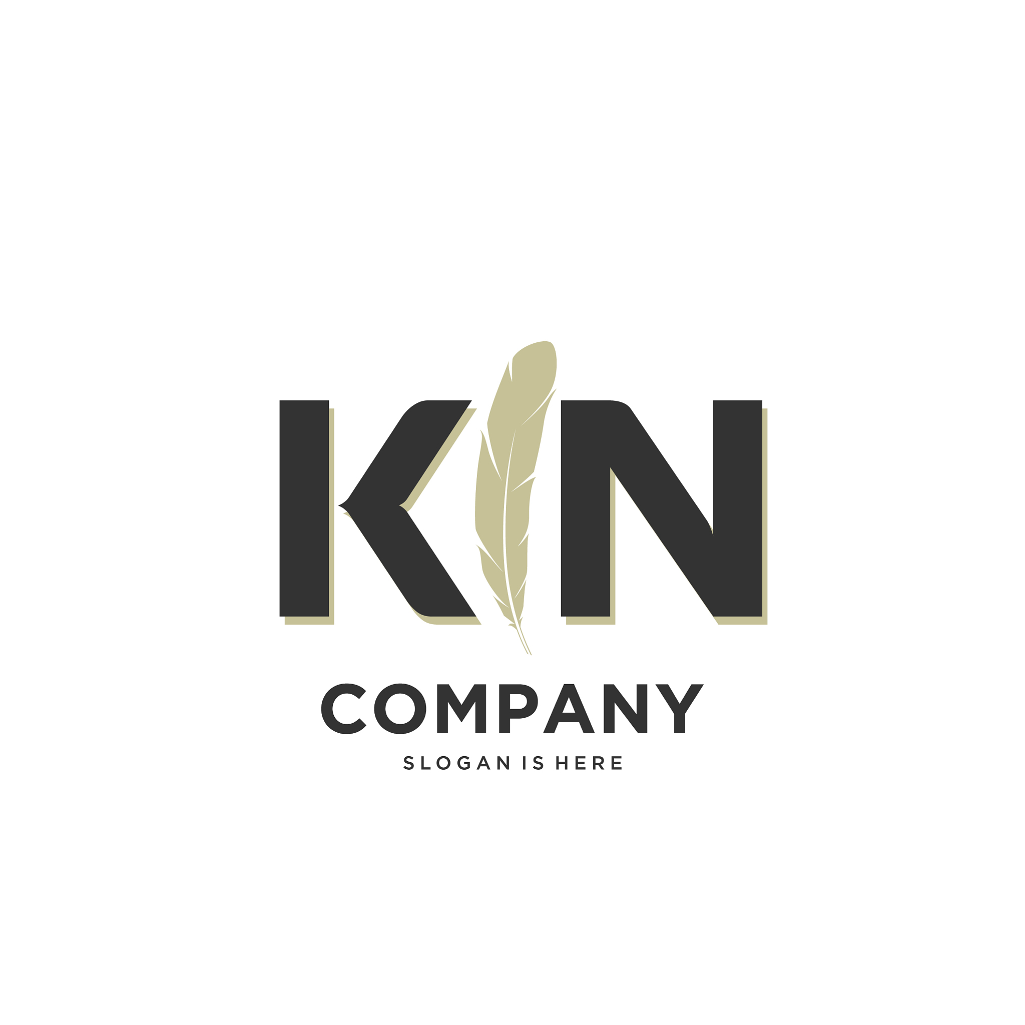 initial kn letter unique attractive creative