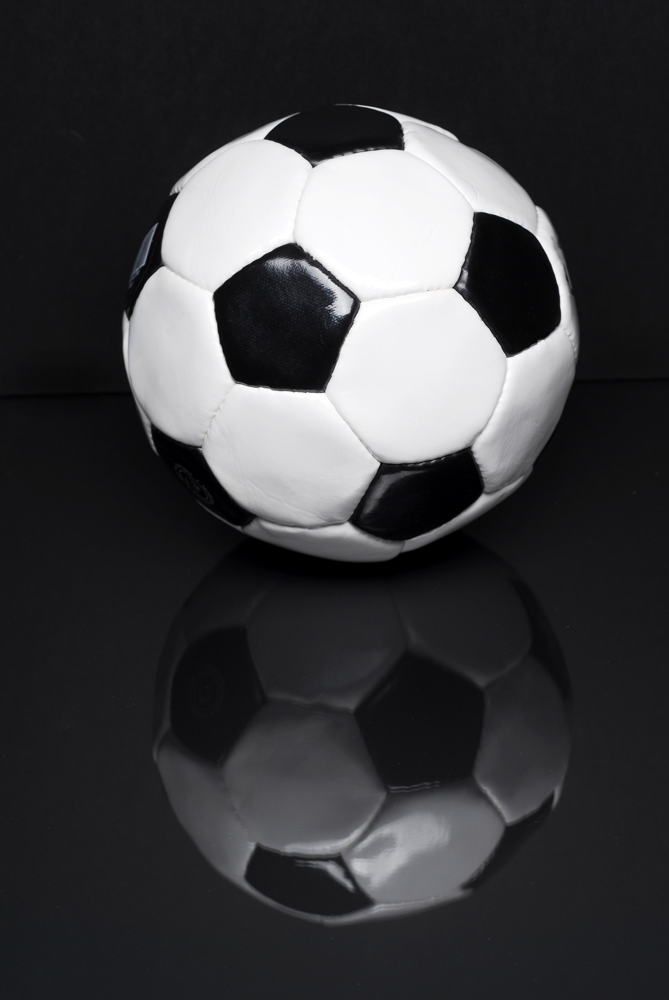 soccer ball on black