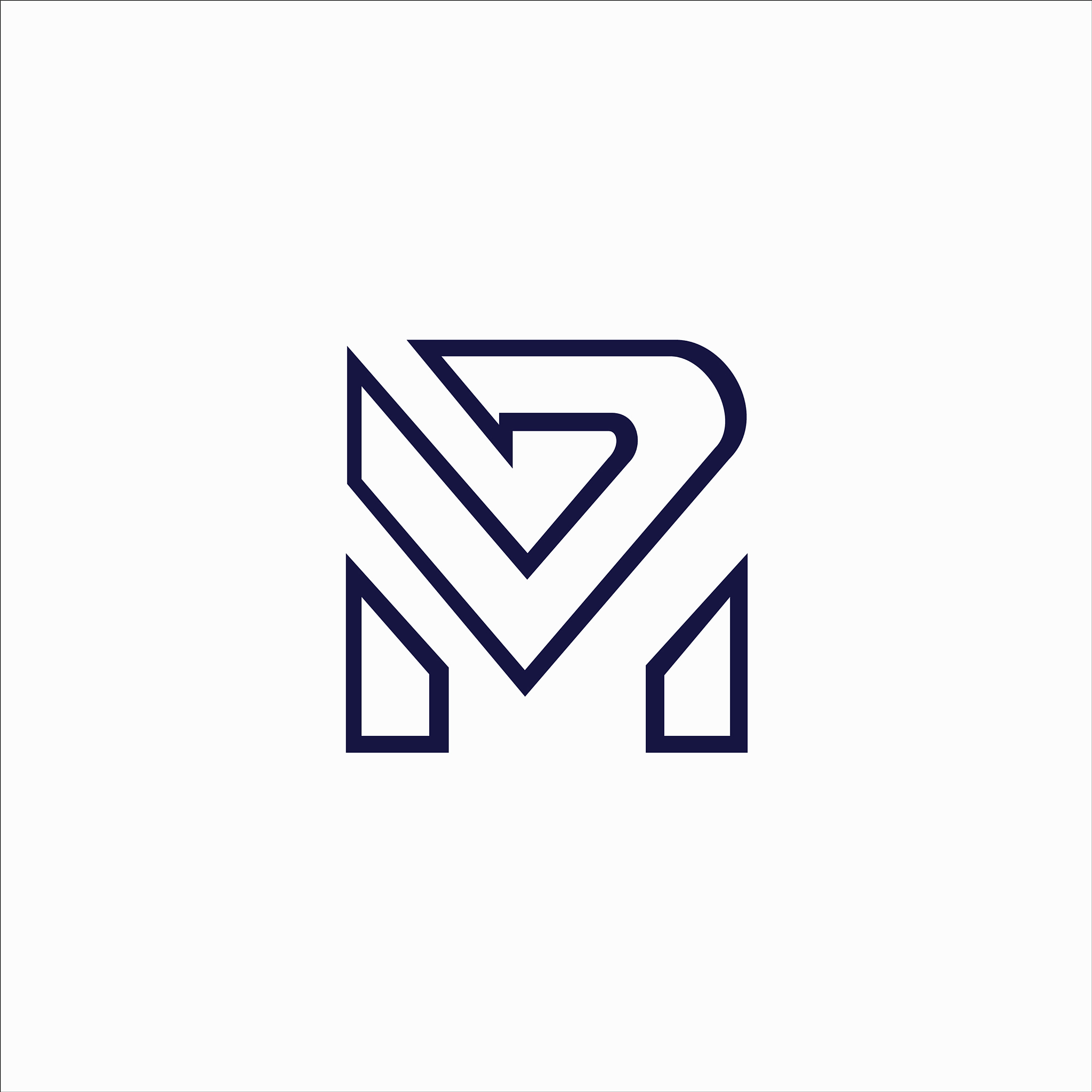 initial letter mv or vm logo design template