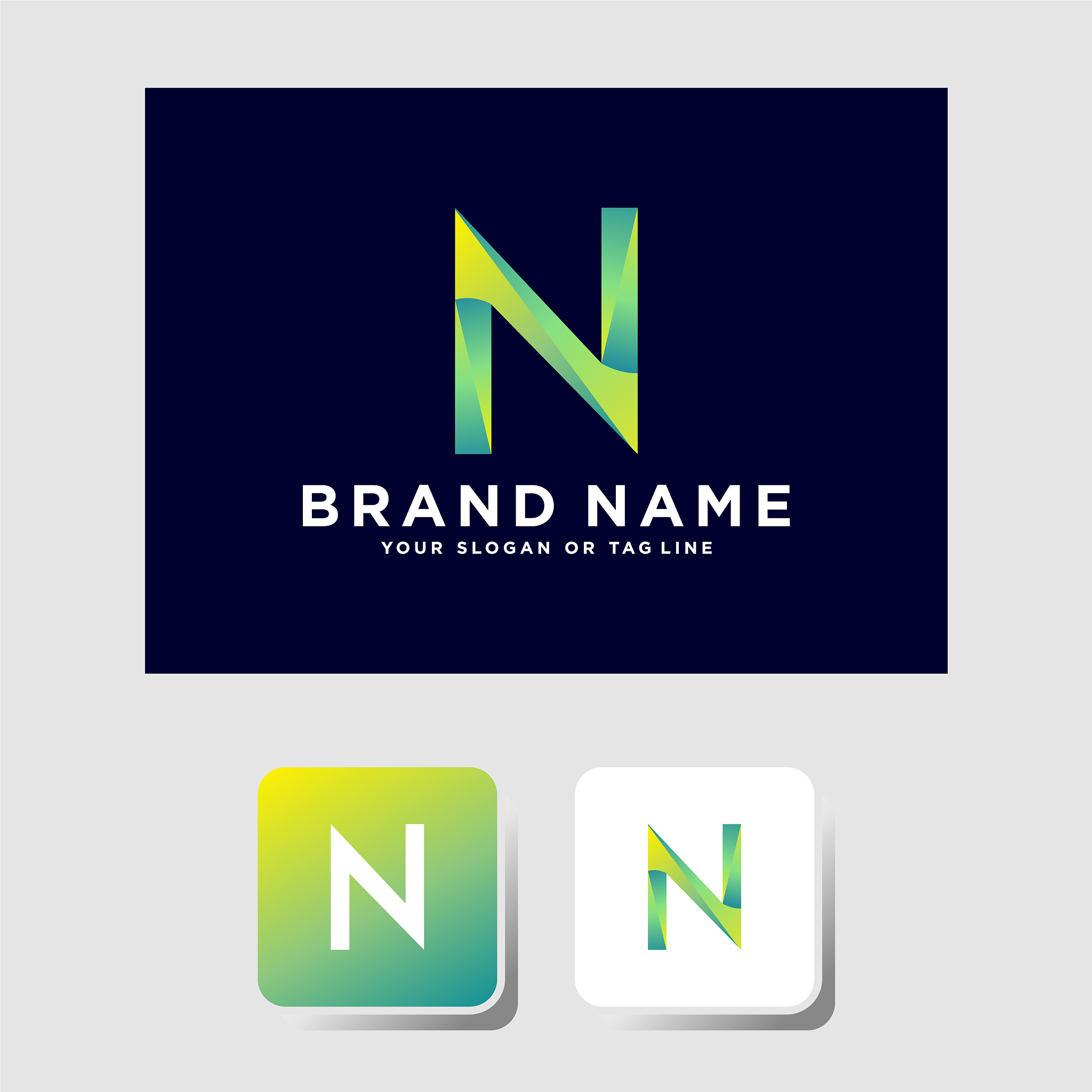 colorful logo design letter n