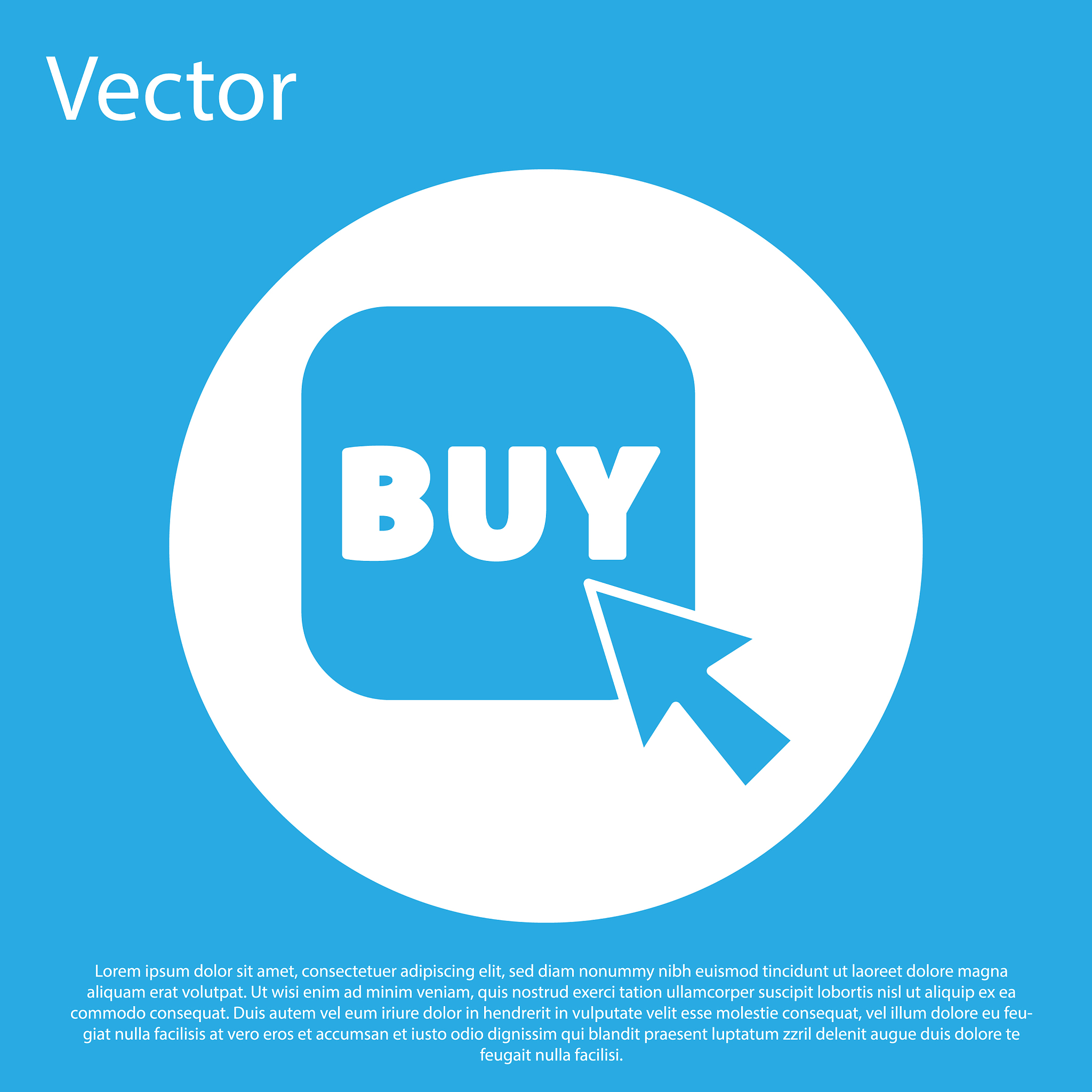 blue buy button icon isolated on blue background