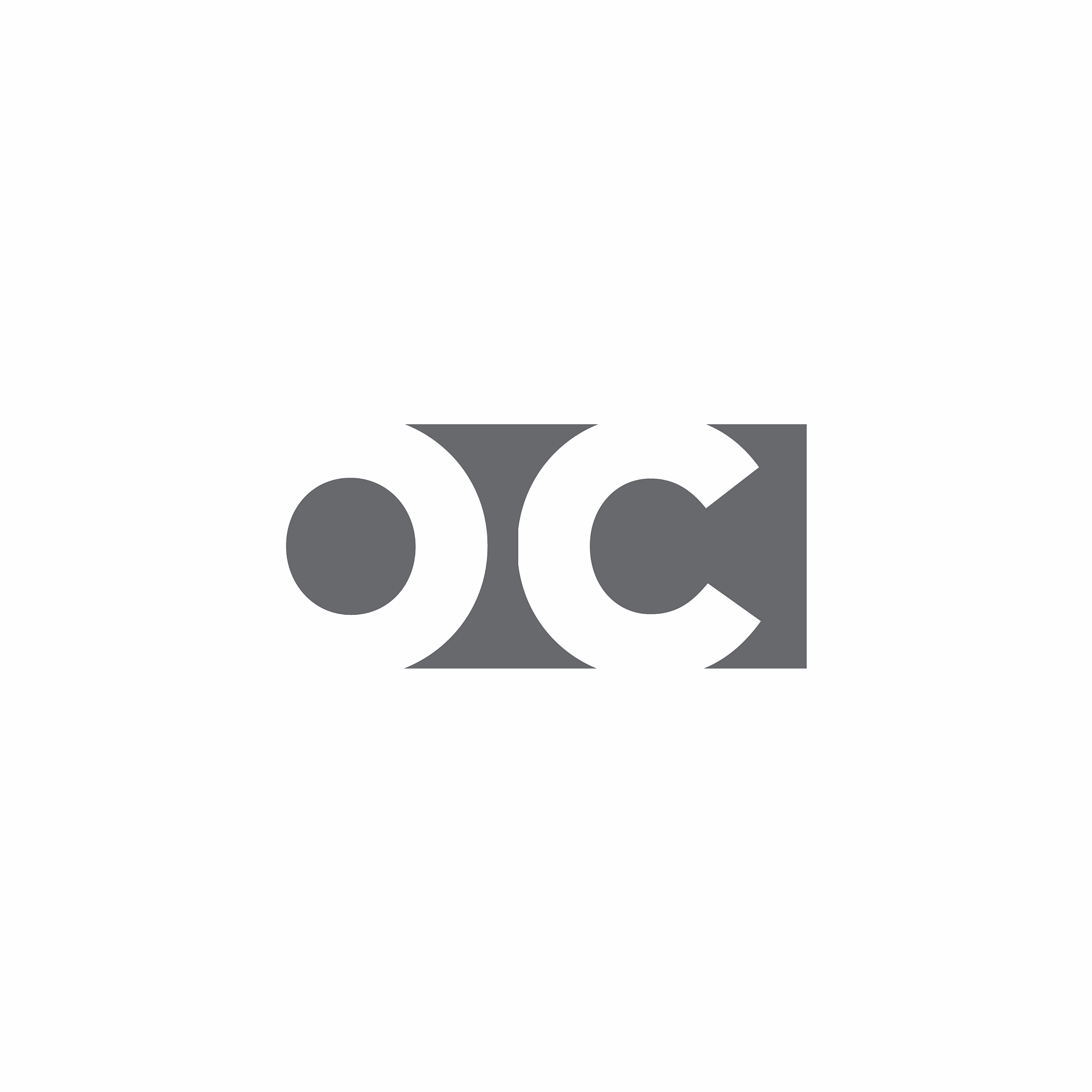 oc logo monogram with negative space style design