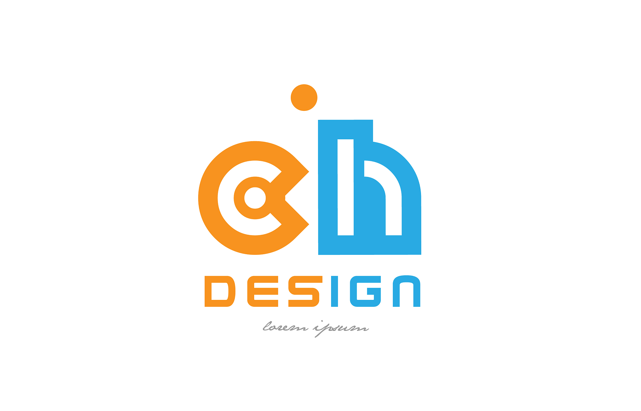 ch c h orange blue alphabet letter logo