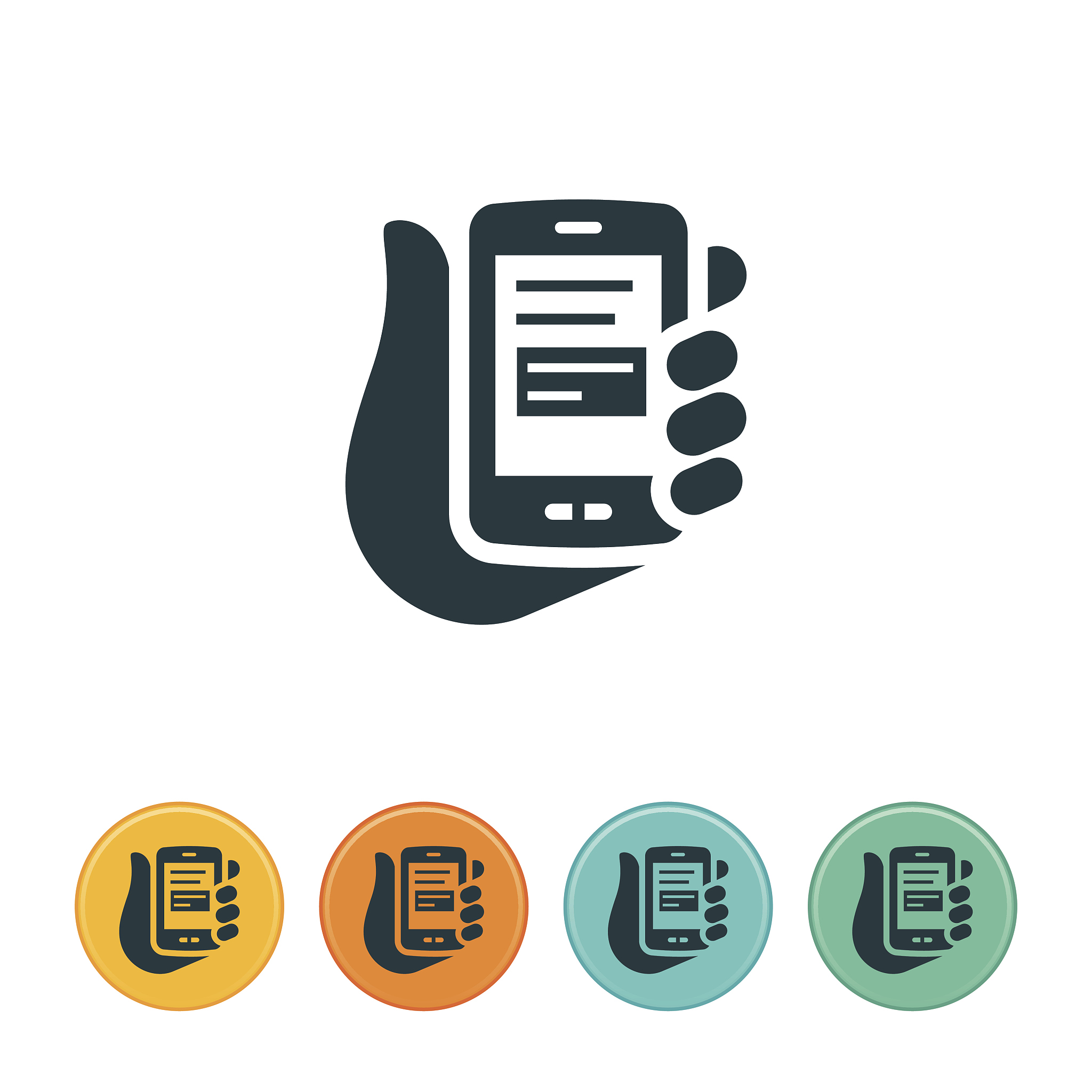 texting on smartphone icon