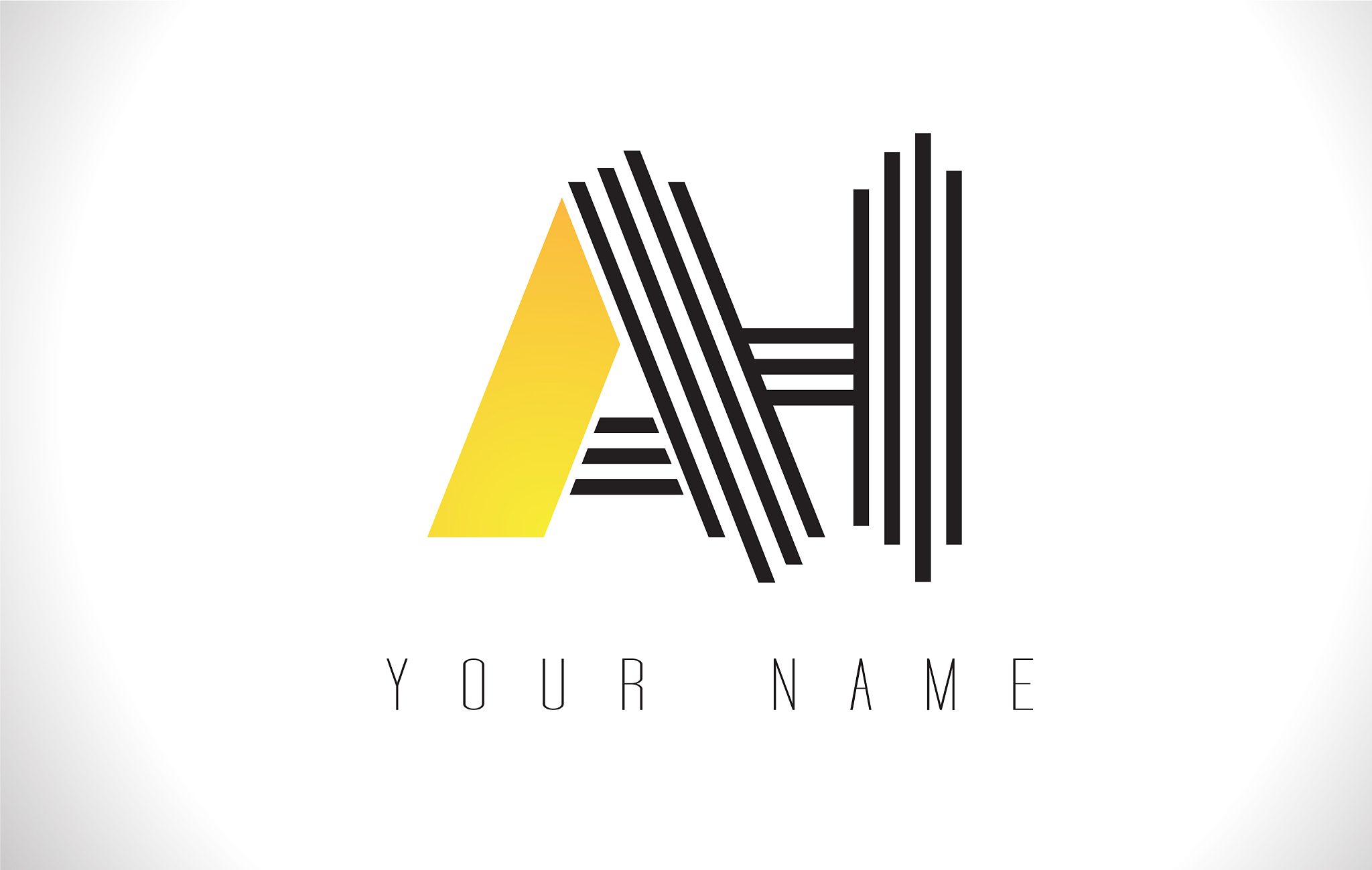 ah black lines letter logo creative line letters