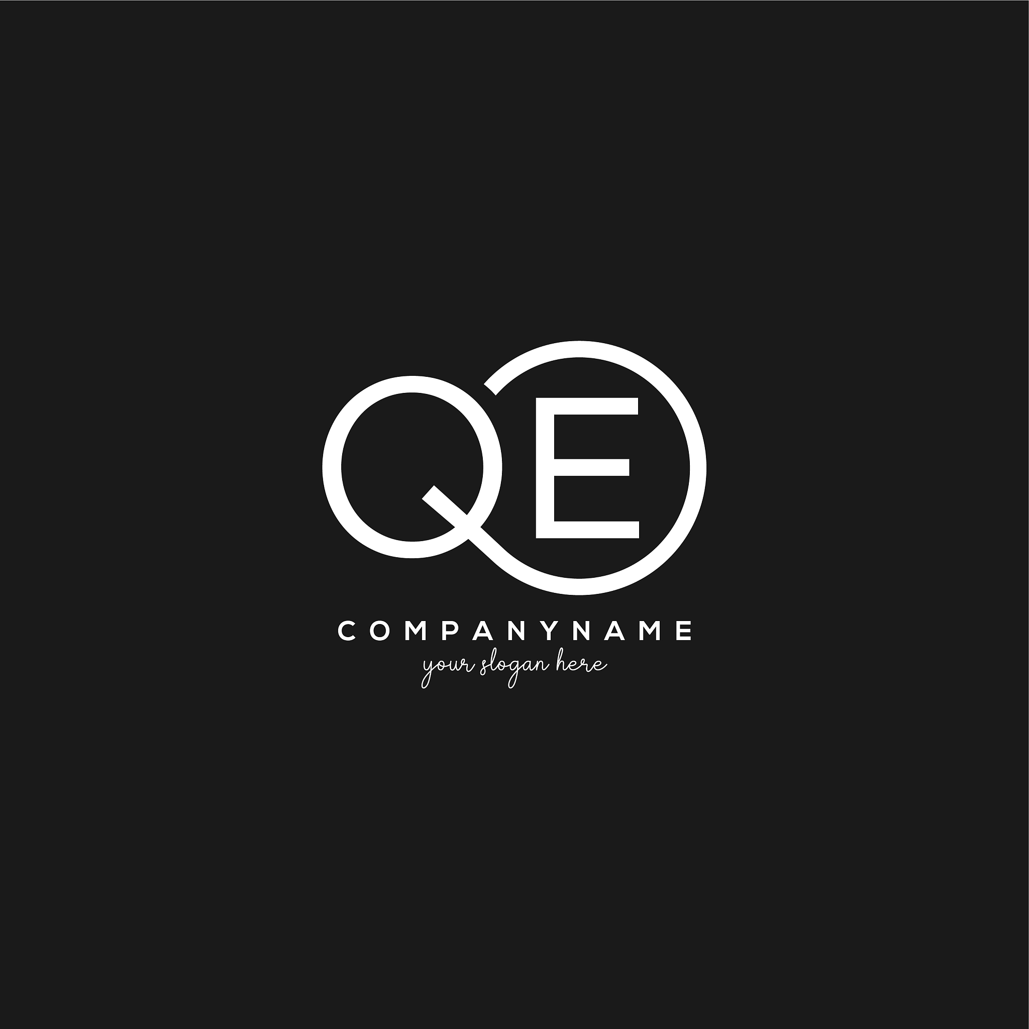 initial qe letter logo with circle template