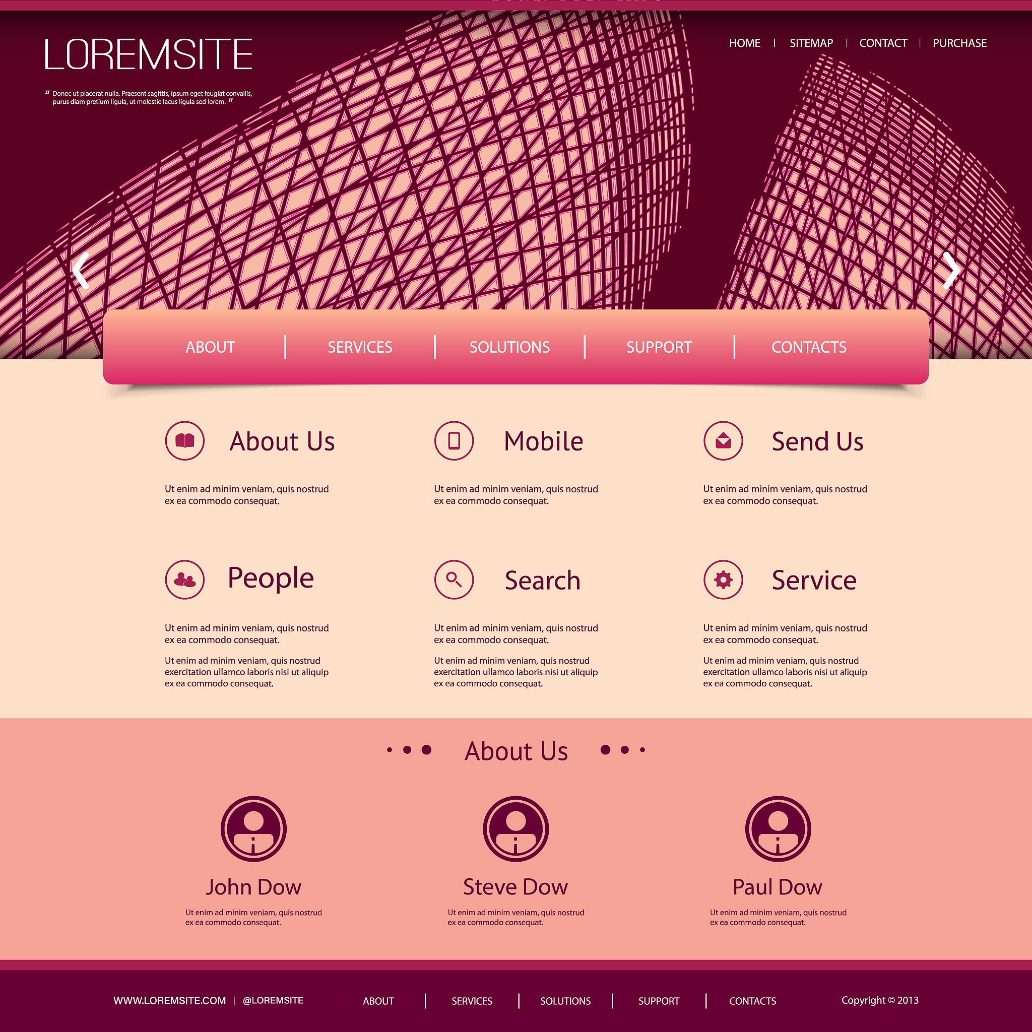 one page website template