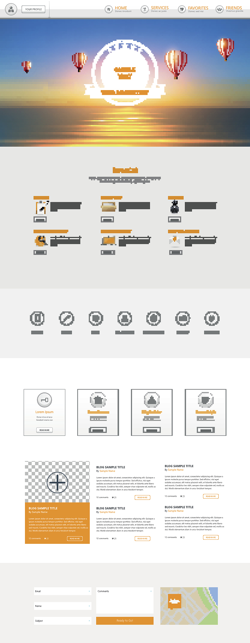 one page website template design