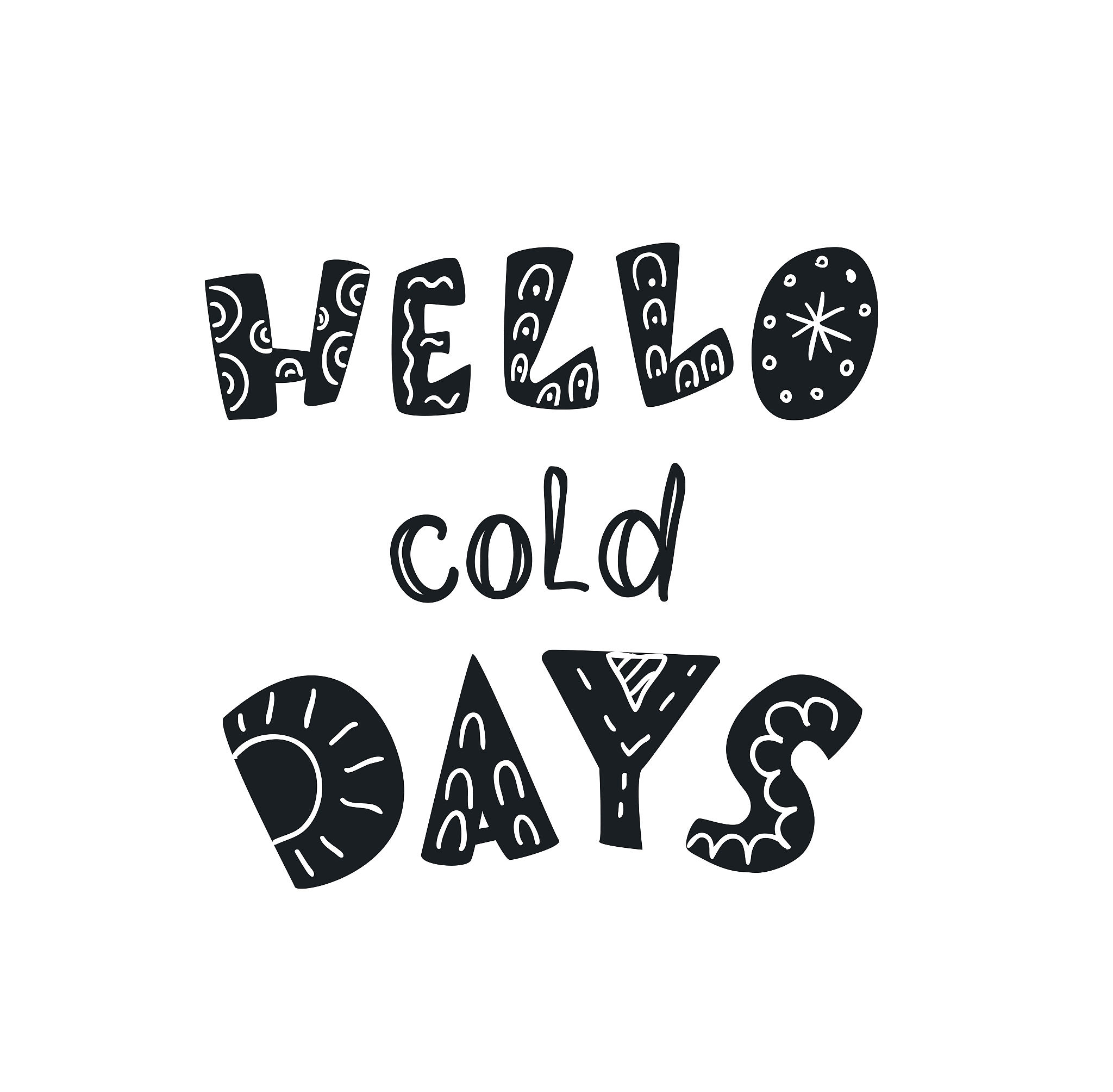 winter quotes and phrases. hand drawn lettering with decorative 