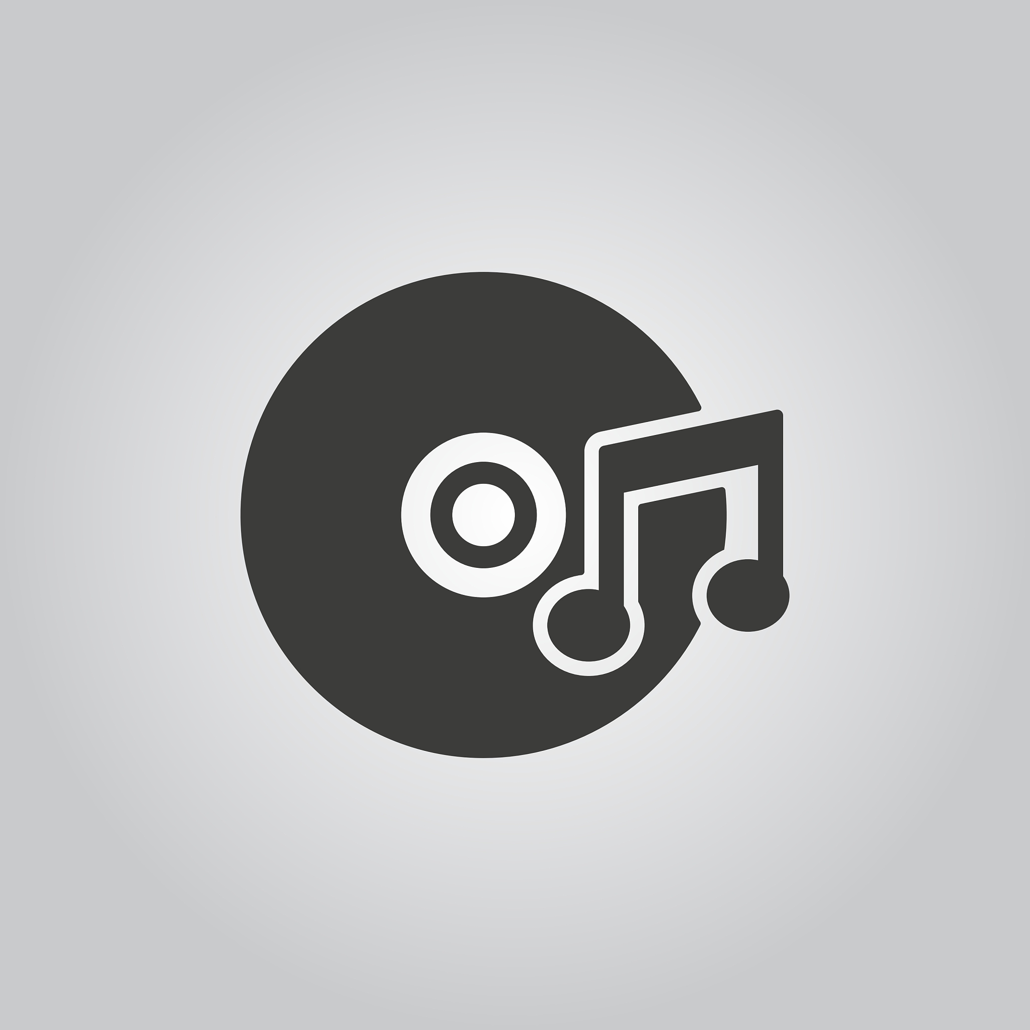 the music icon disc symbol flat