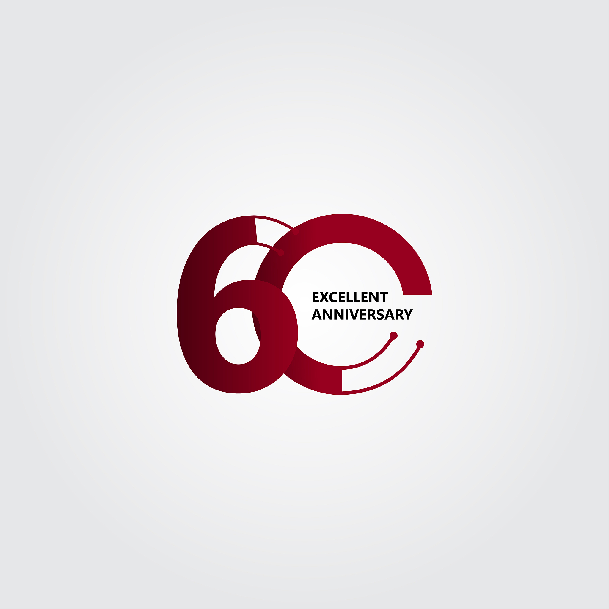 60 years excellent anniversary vector template design illustrati