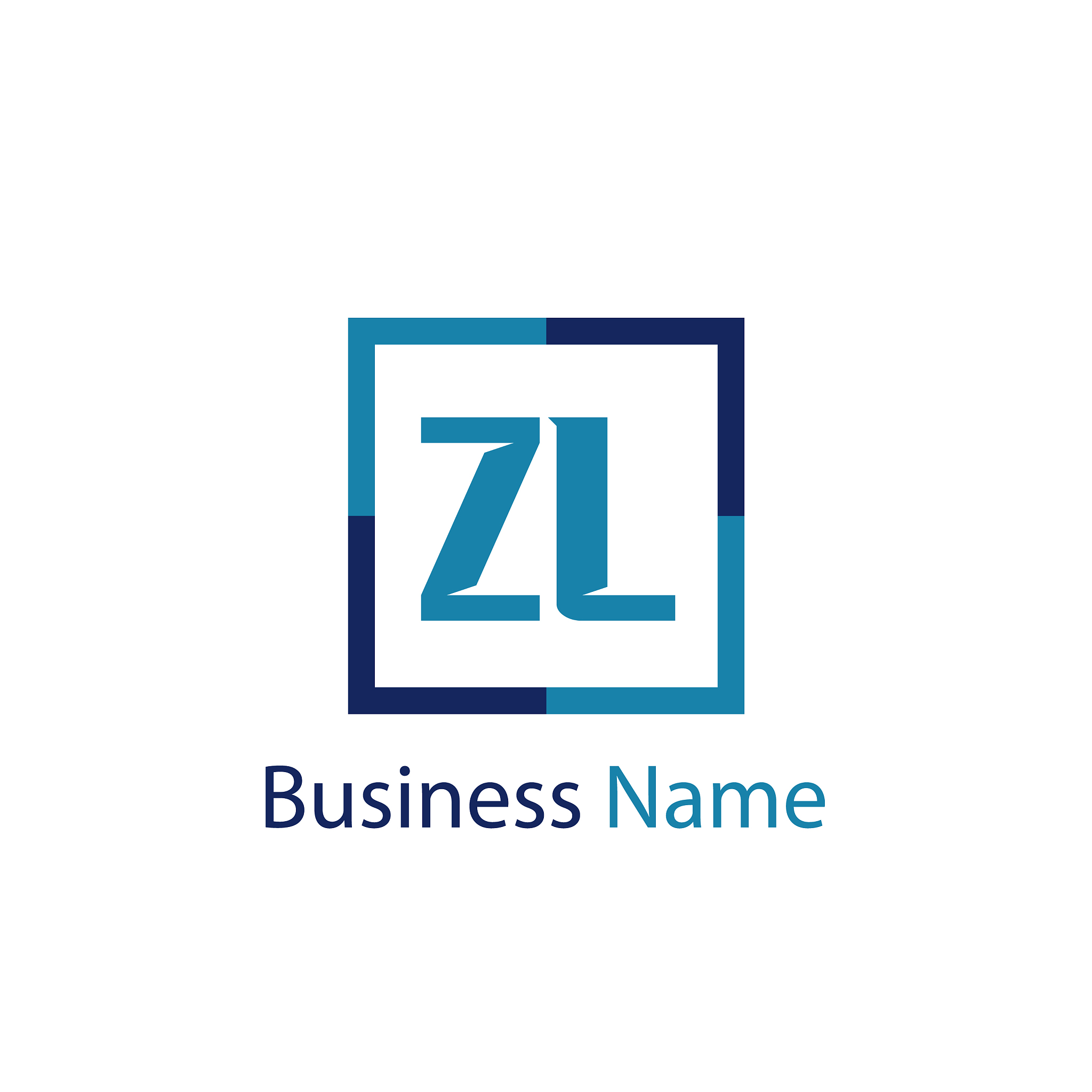 initial letter zl logo template design