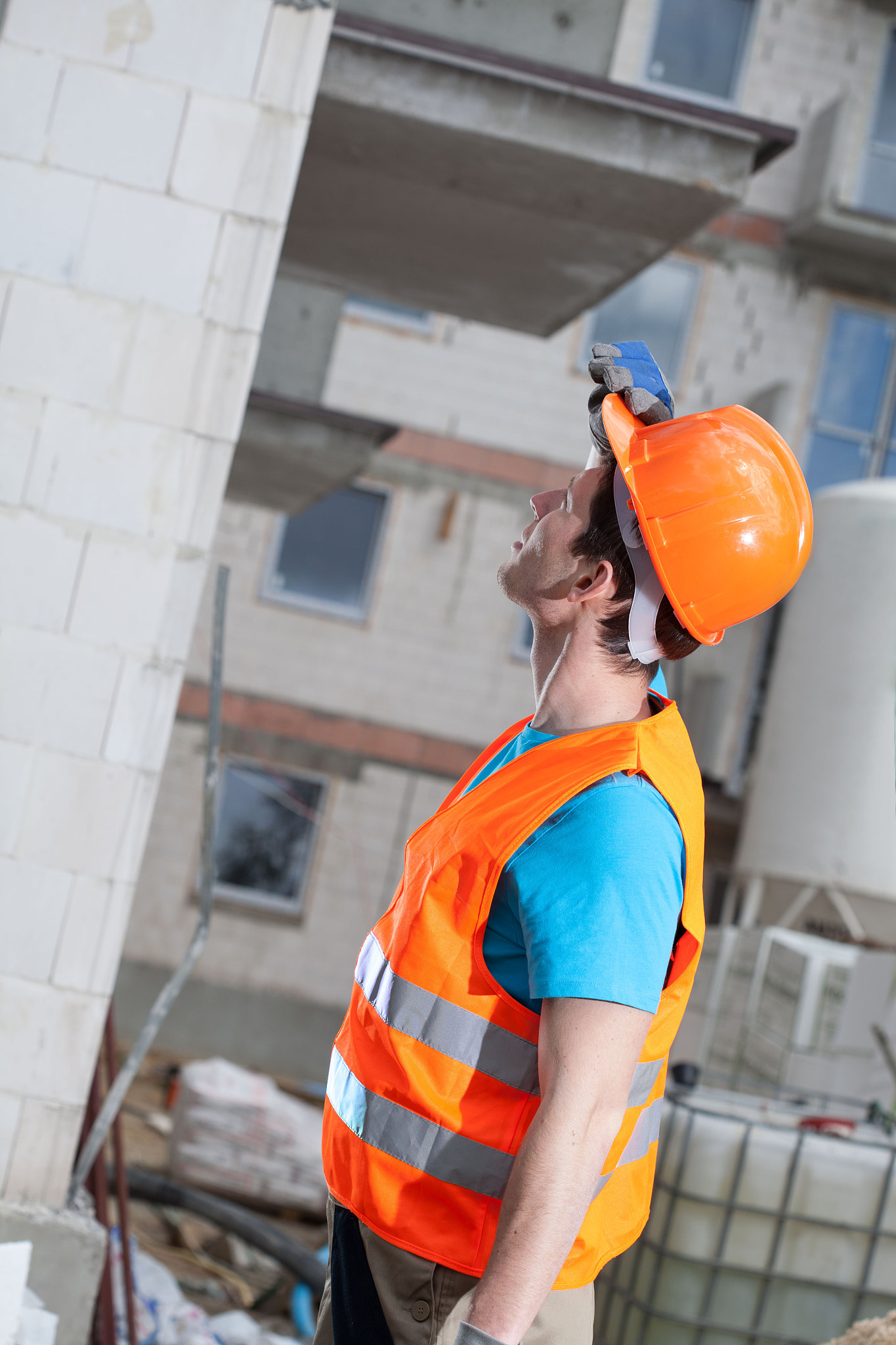 engineer looking at construction