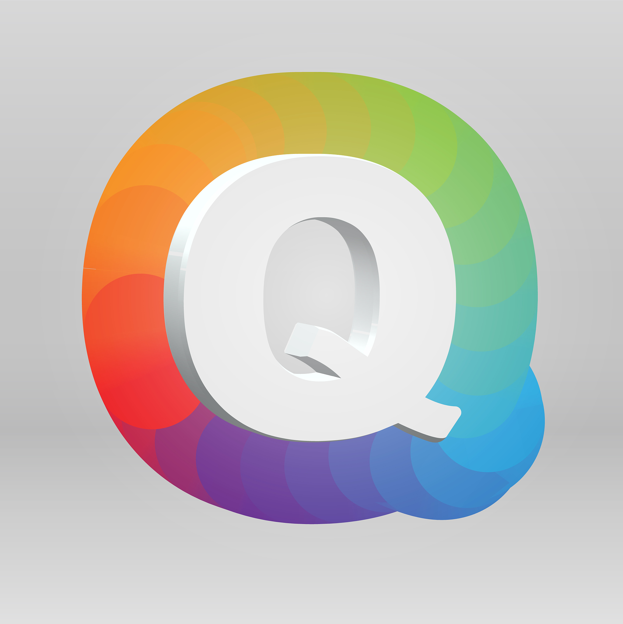 3d character from a font set with colorful background, vector il