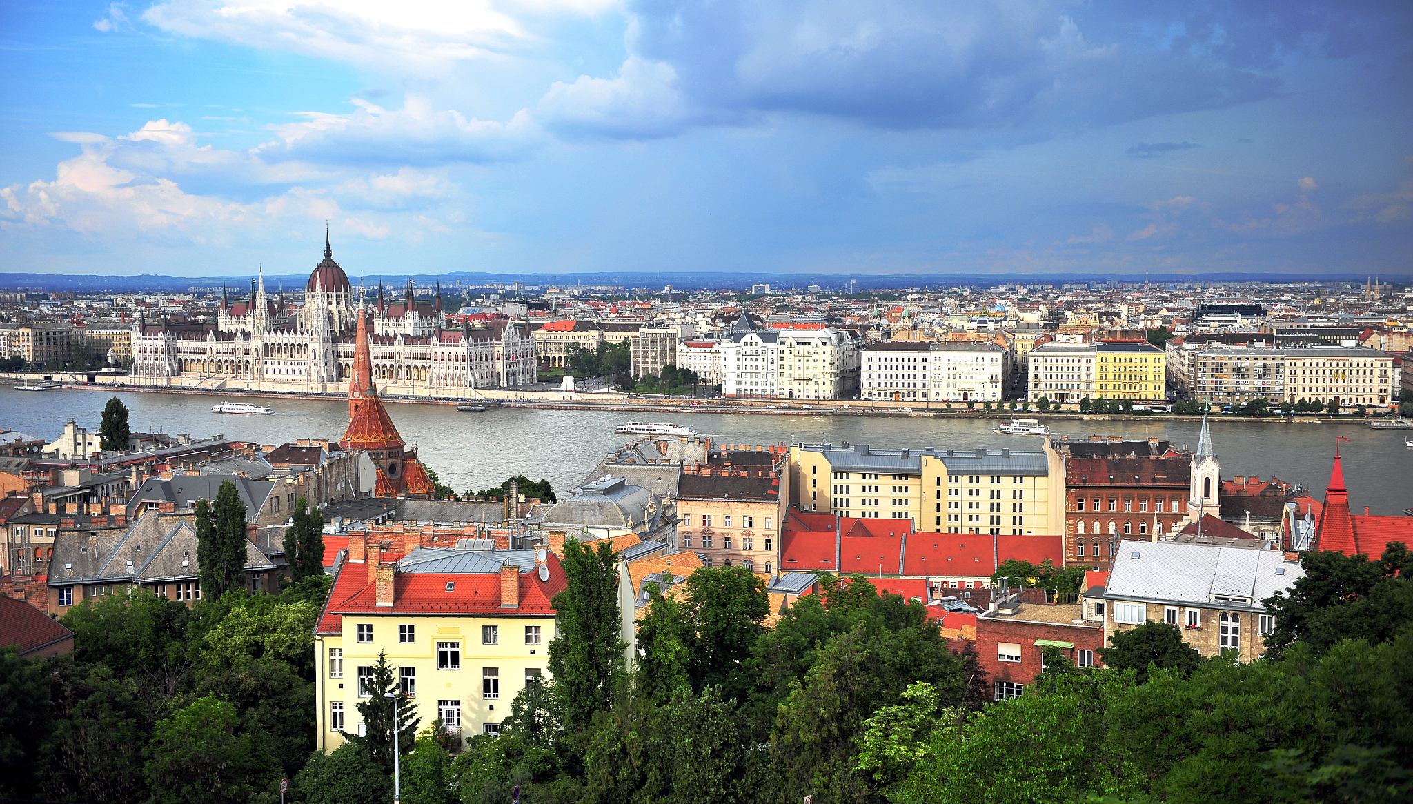 top view of budapest skyline, hungary