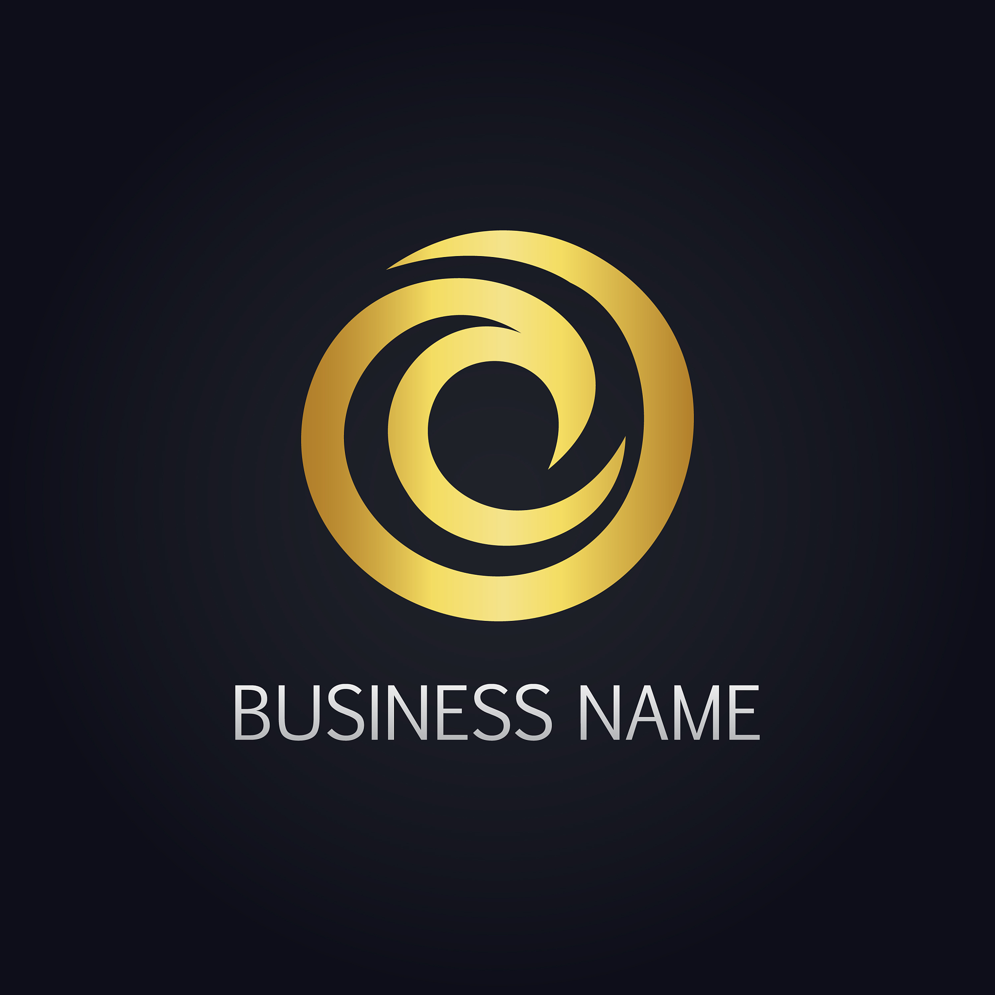 gold circle round abstract logo