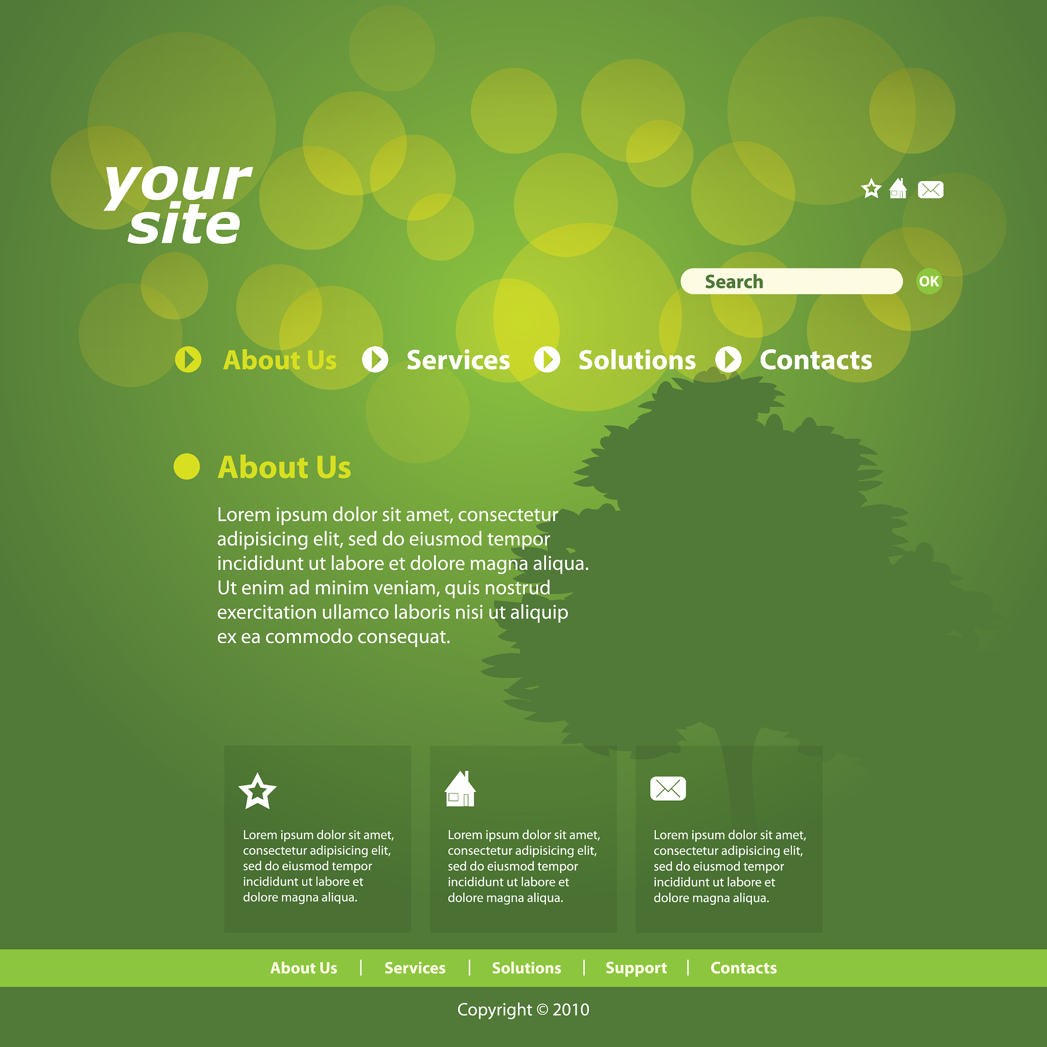 one page website template