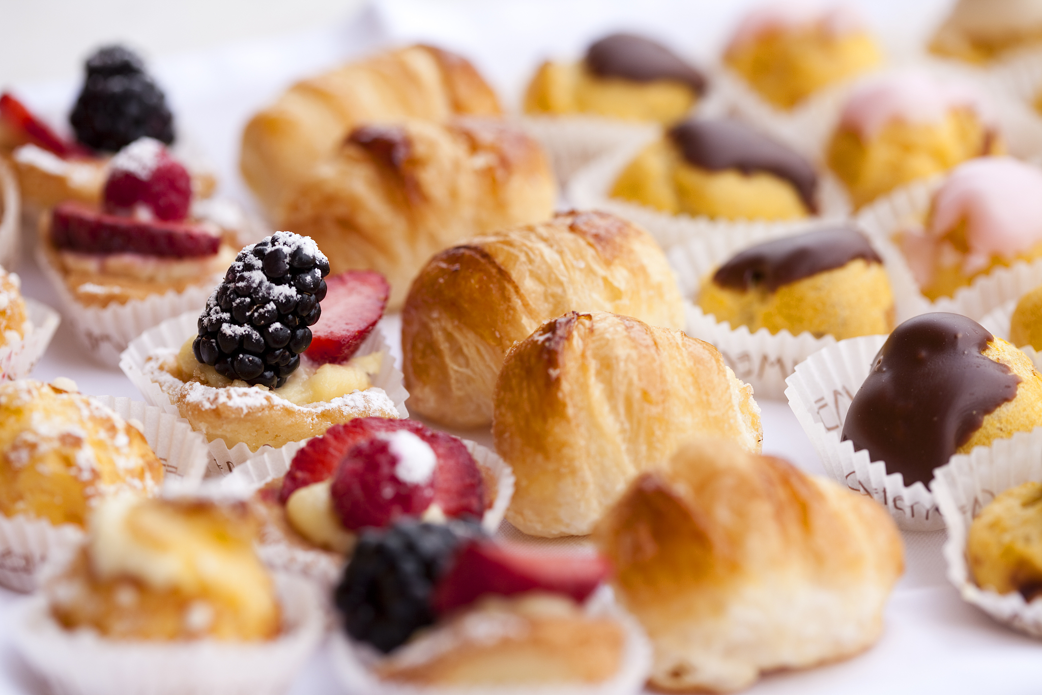 close-up of various italian pastries