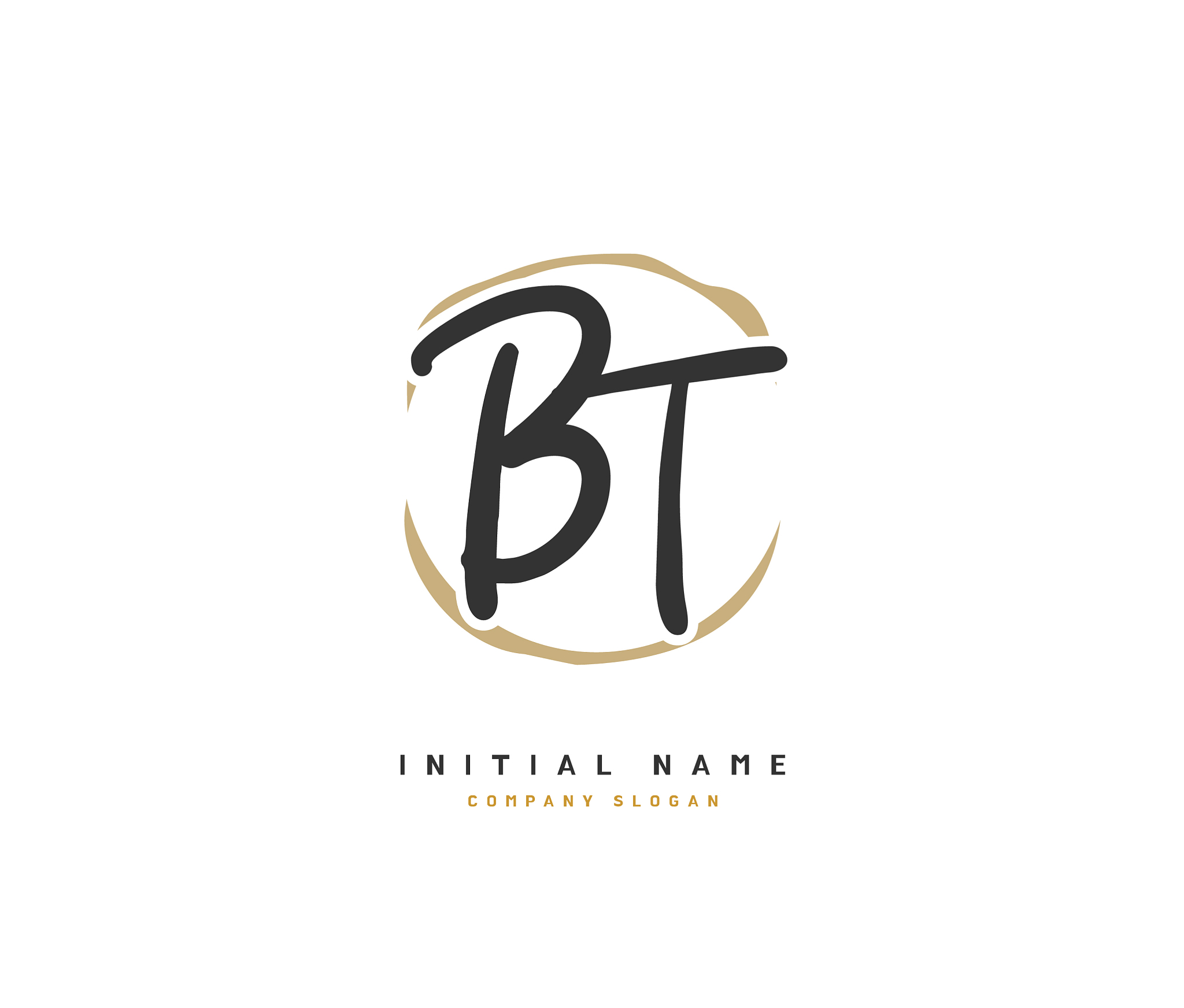 b t bt beauty initial logo handwriting logo of