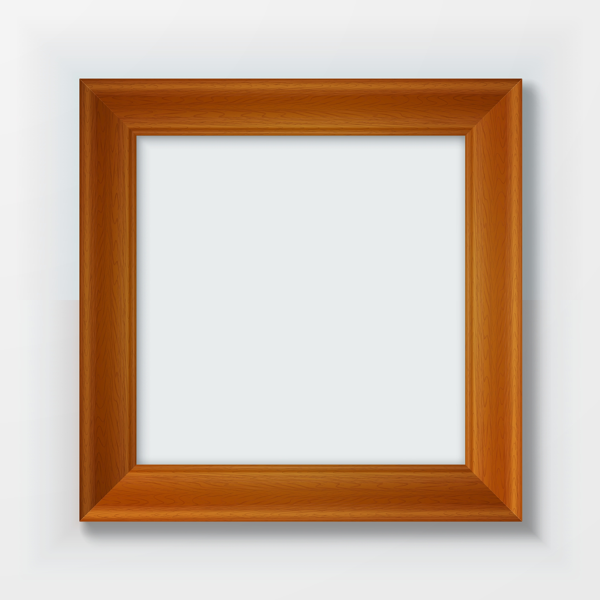 classic wooden frame isolated on white background