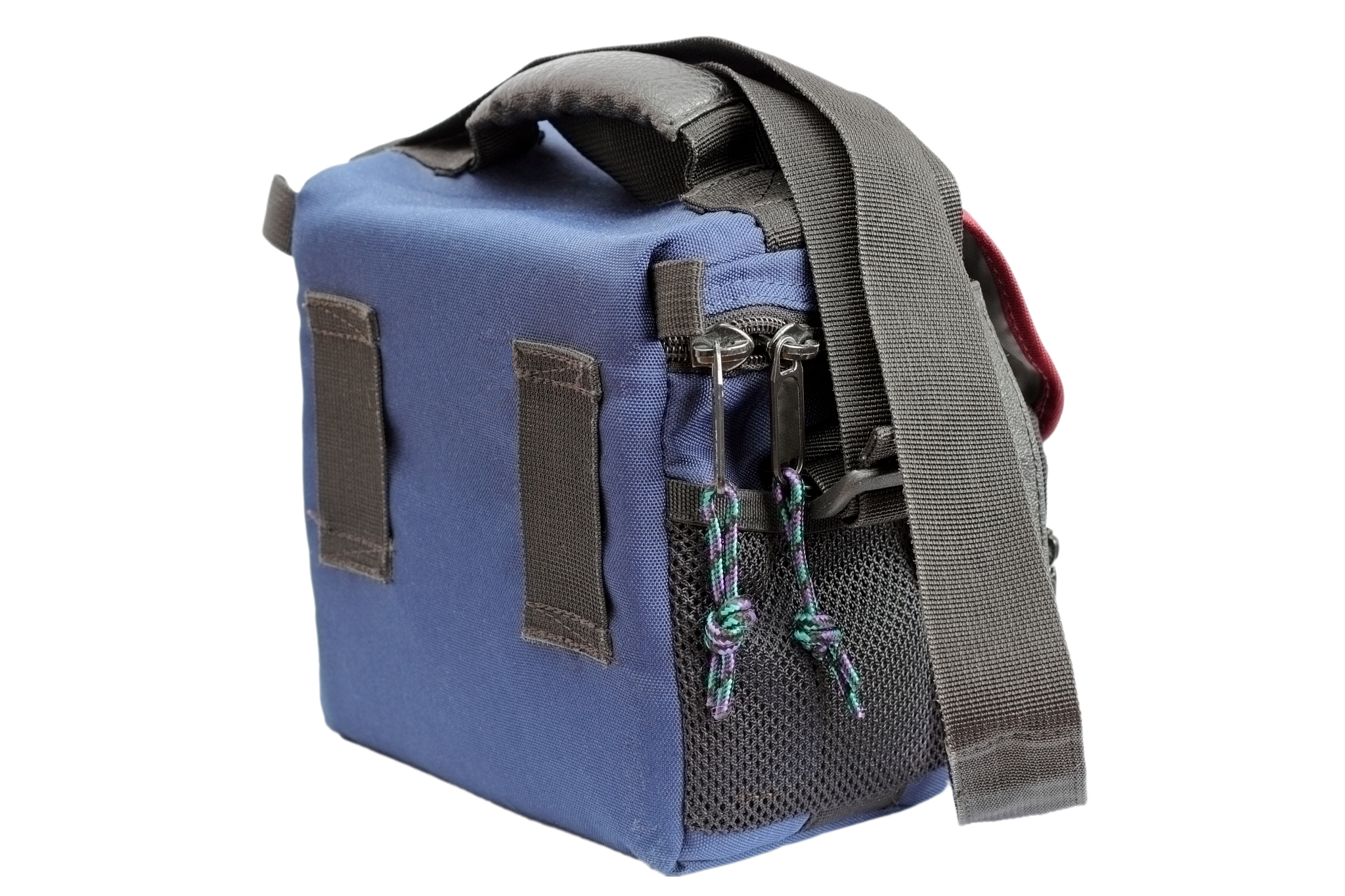blue camera bag