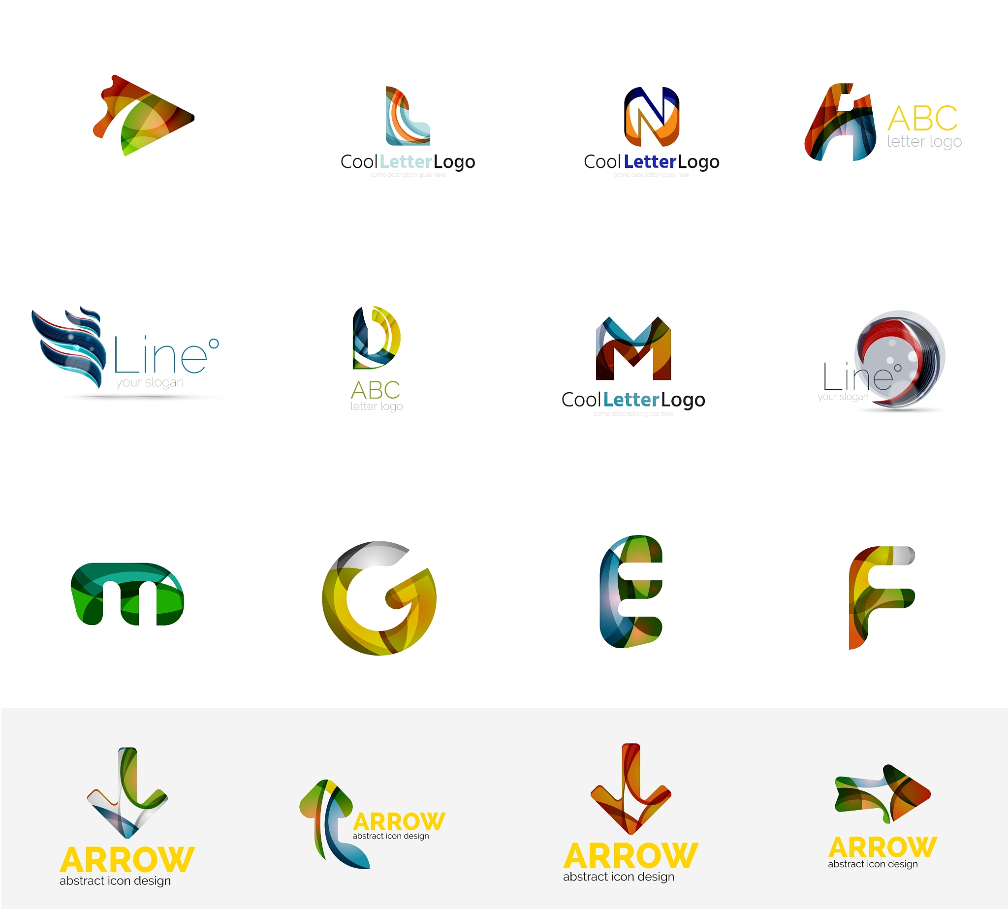 set of universal company logo ideas business icon