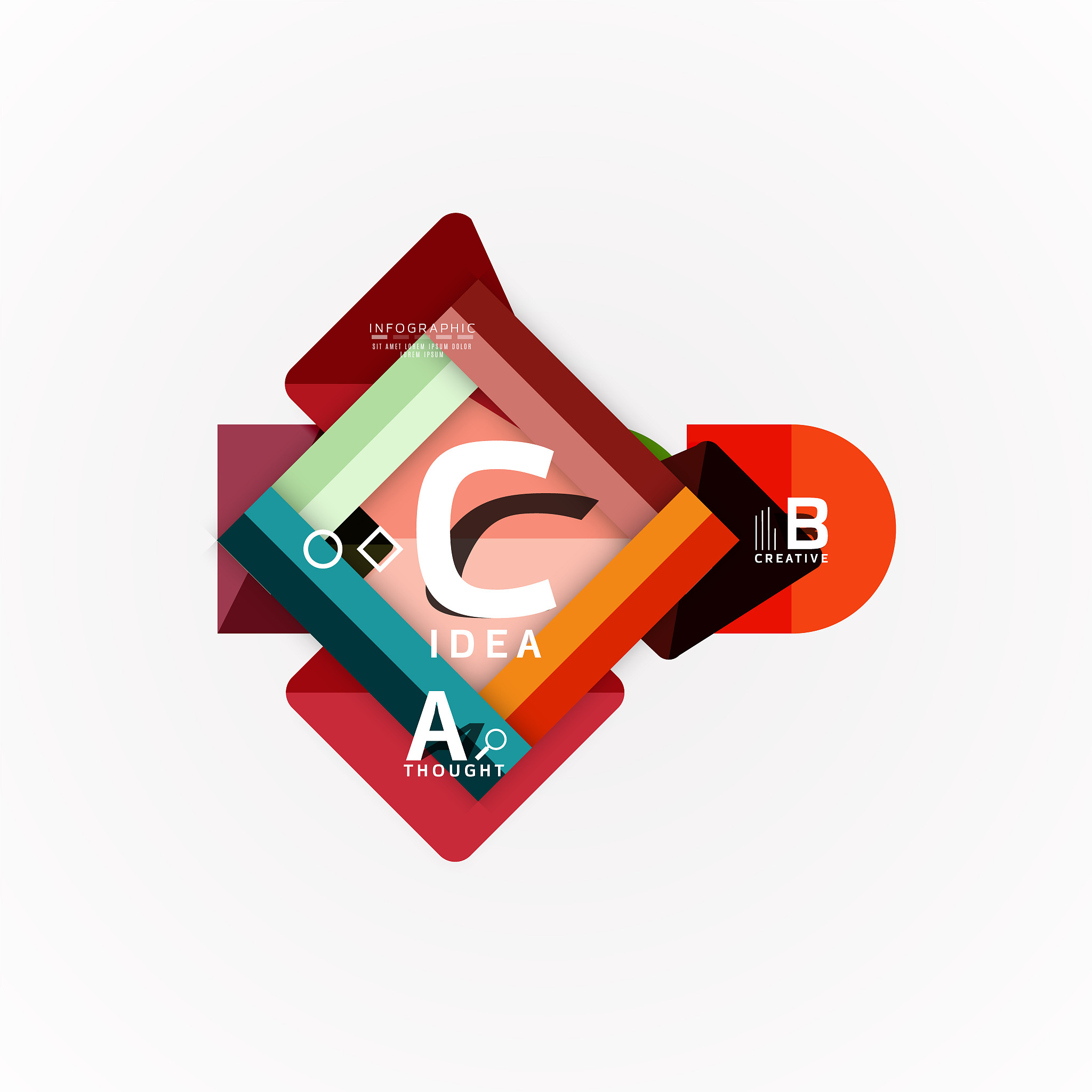 vector infographic options banner, paper style design