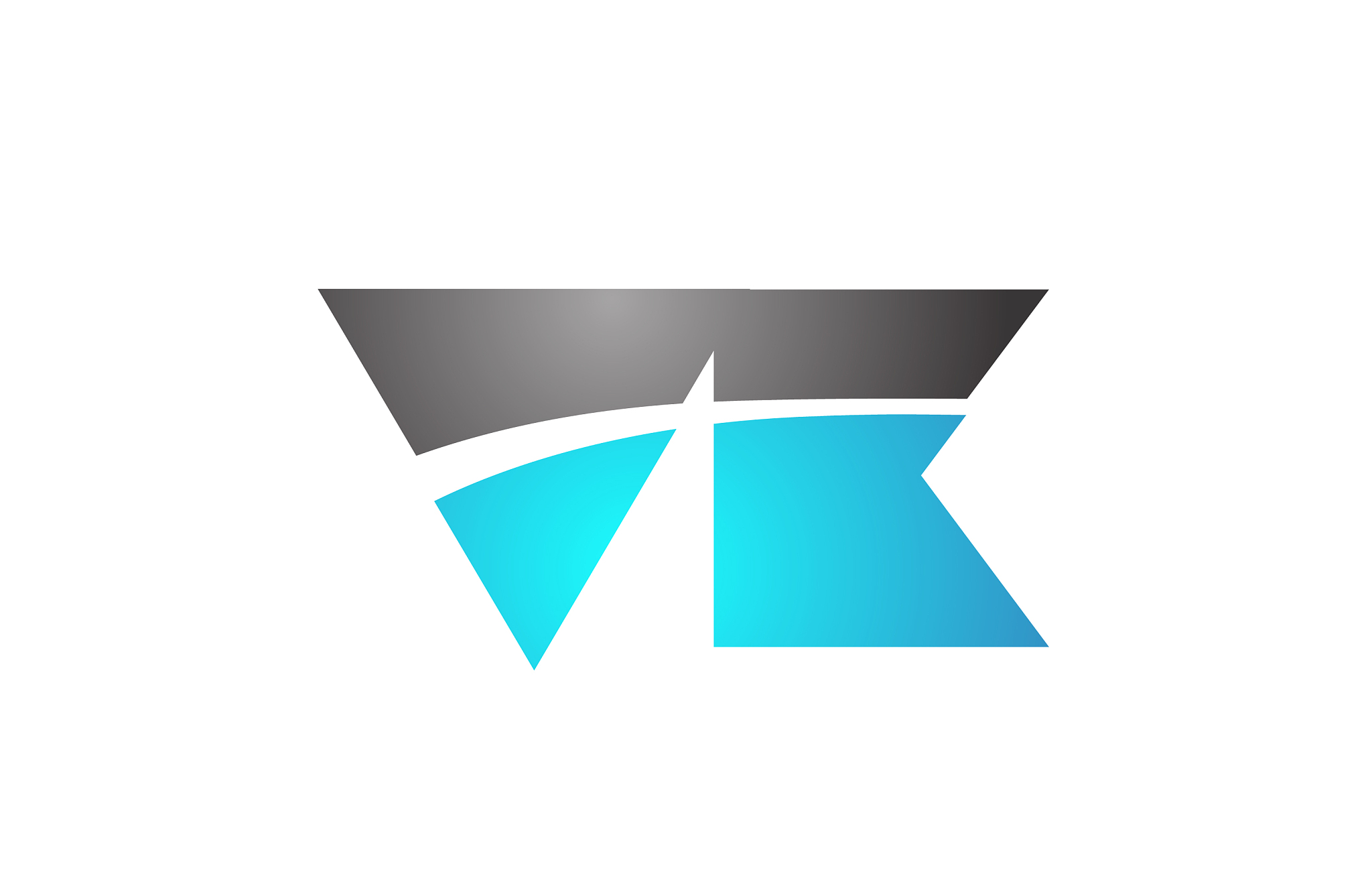 alphabet letter vk v k logo company icon design