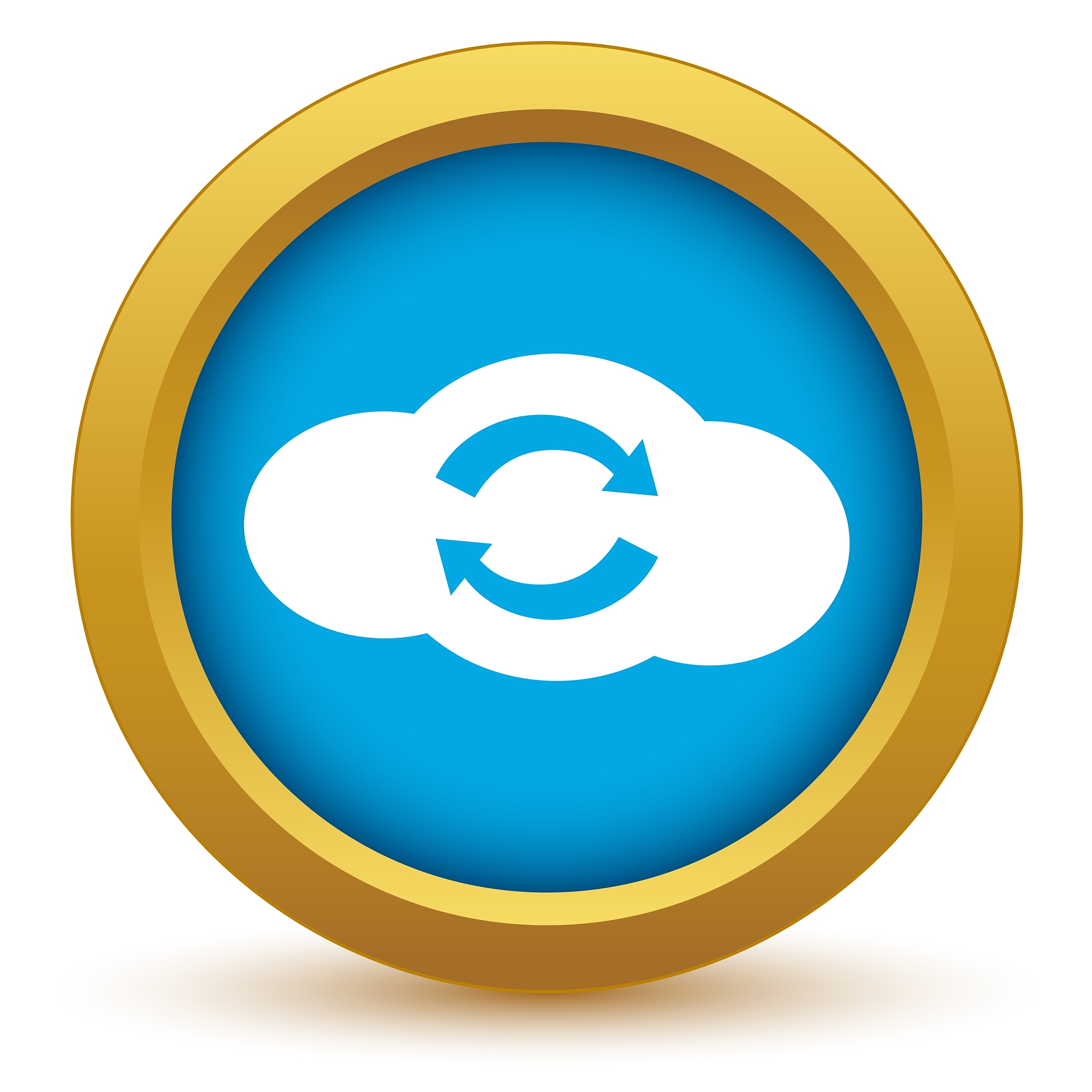 gold reverse cloud icon