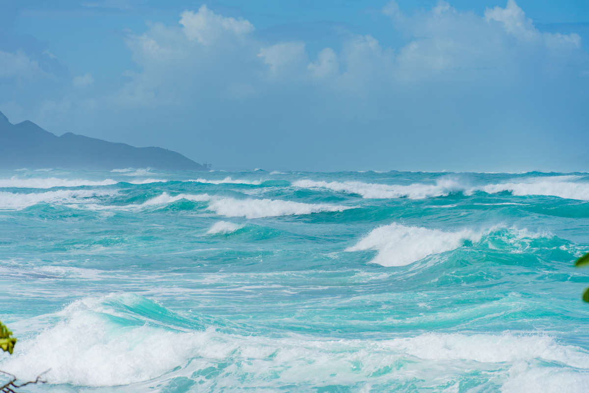 咏海 海阔天空水接天,波涛汹涌浪无边