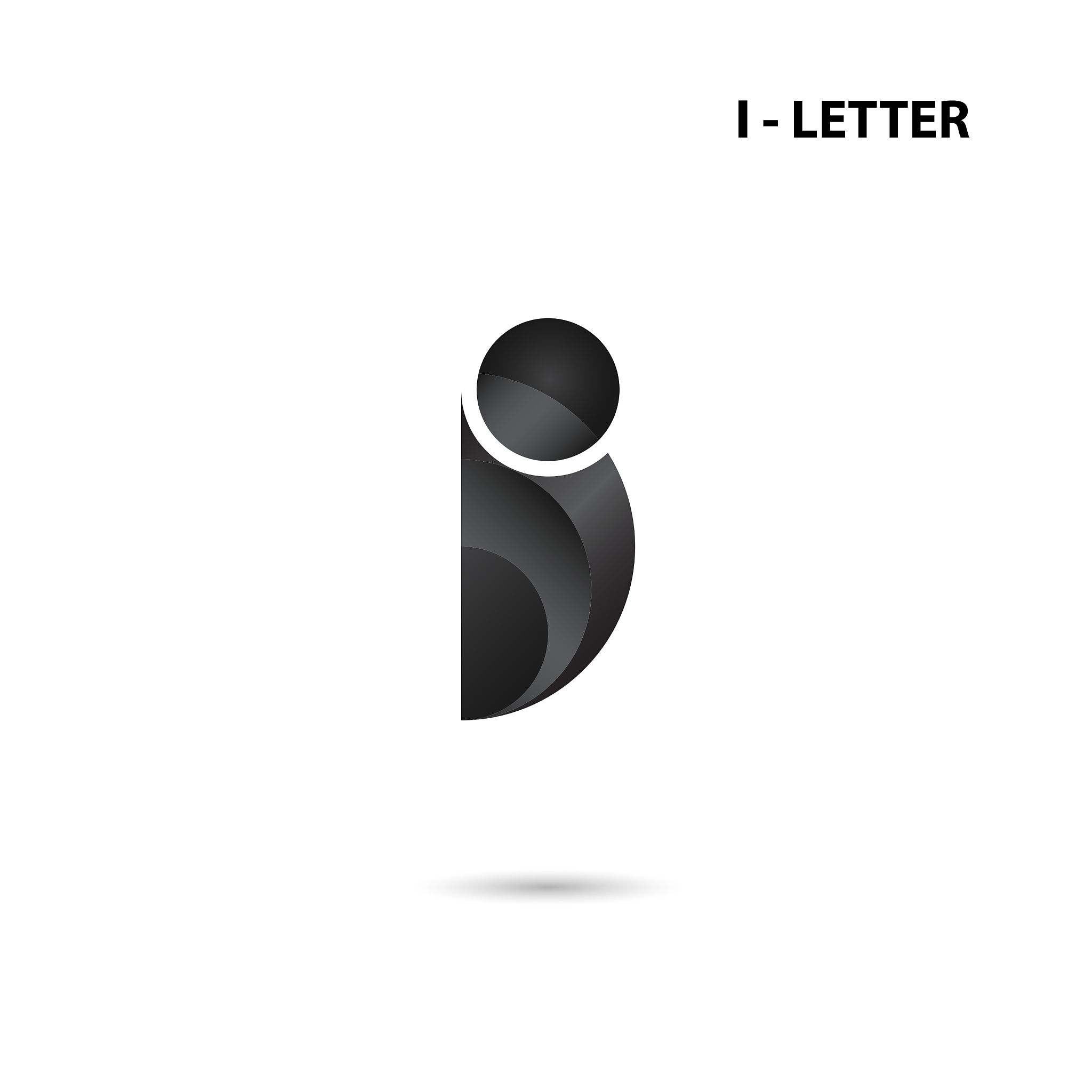 creative i-letter icon abstract logo