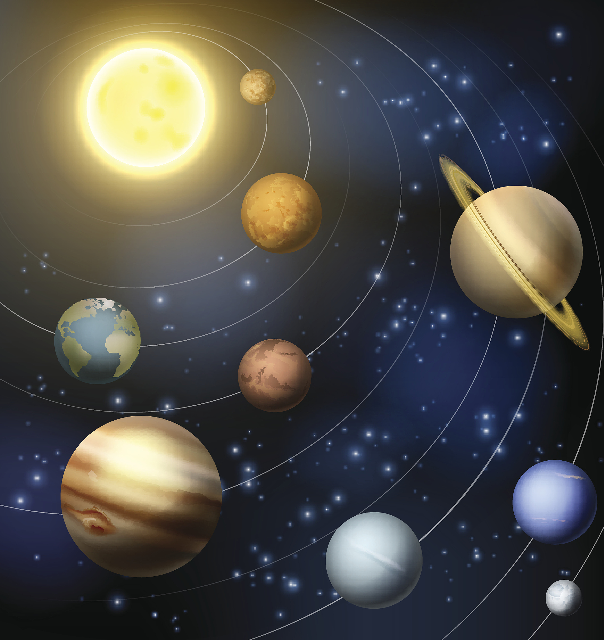 如果把太阳缩小到20厘米并把整个太阳系按照同等比例缩小然后把太阳放在昆明市外国语学校求各大行星距离昆明市外国语学校的位置