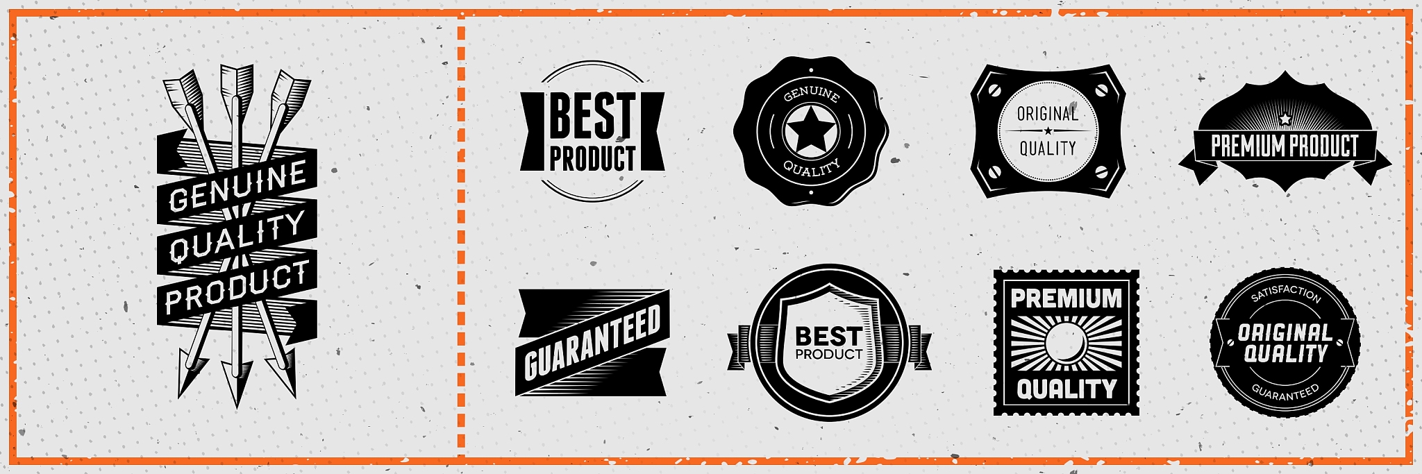 set of retro hipster labels