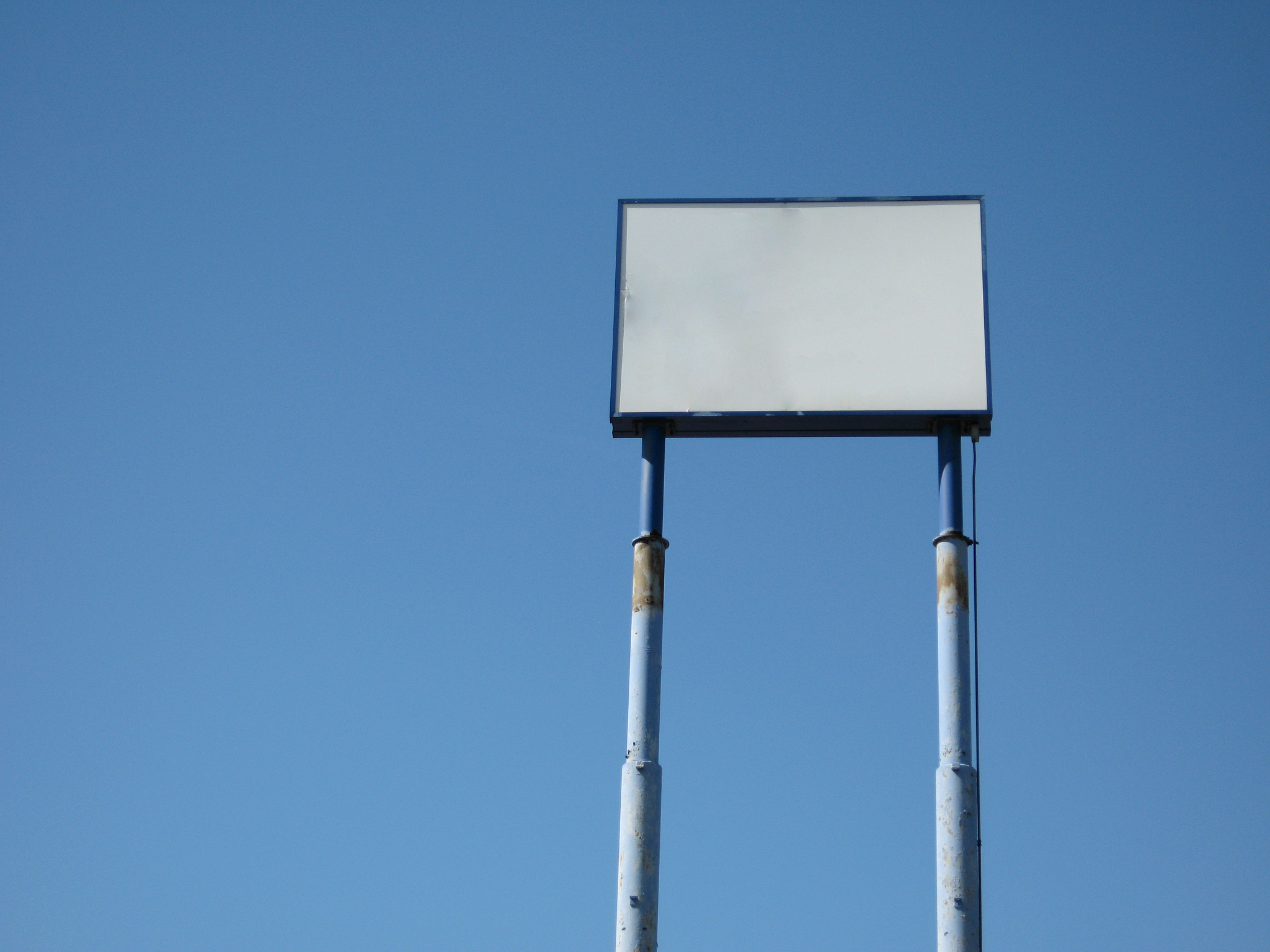 blank tall road sign