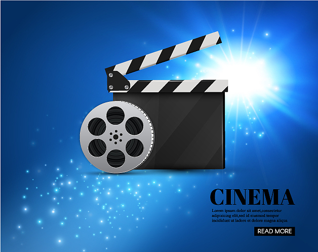 cinema background with movieblue background with