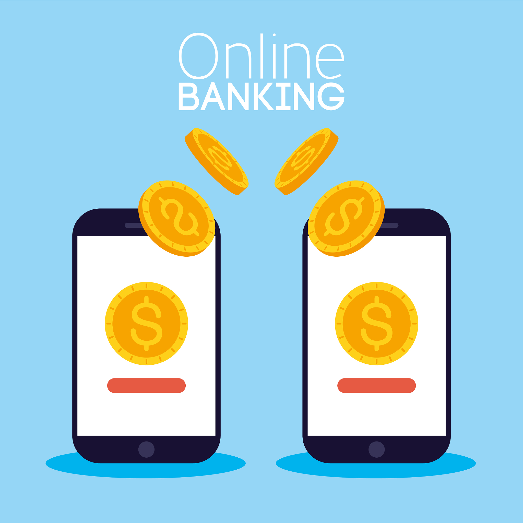 banking online technology with smartphones