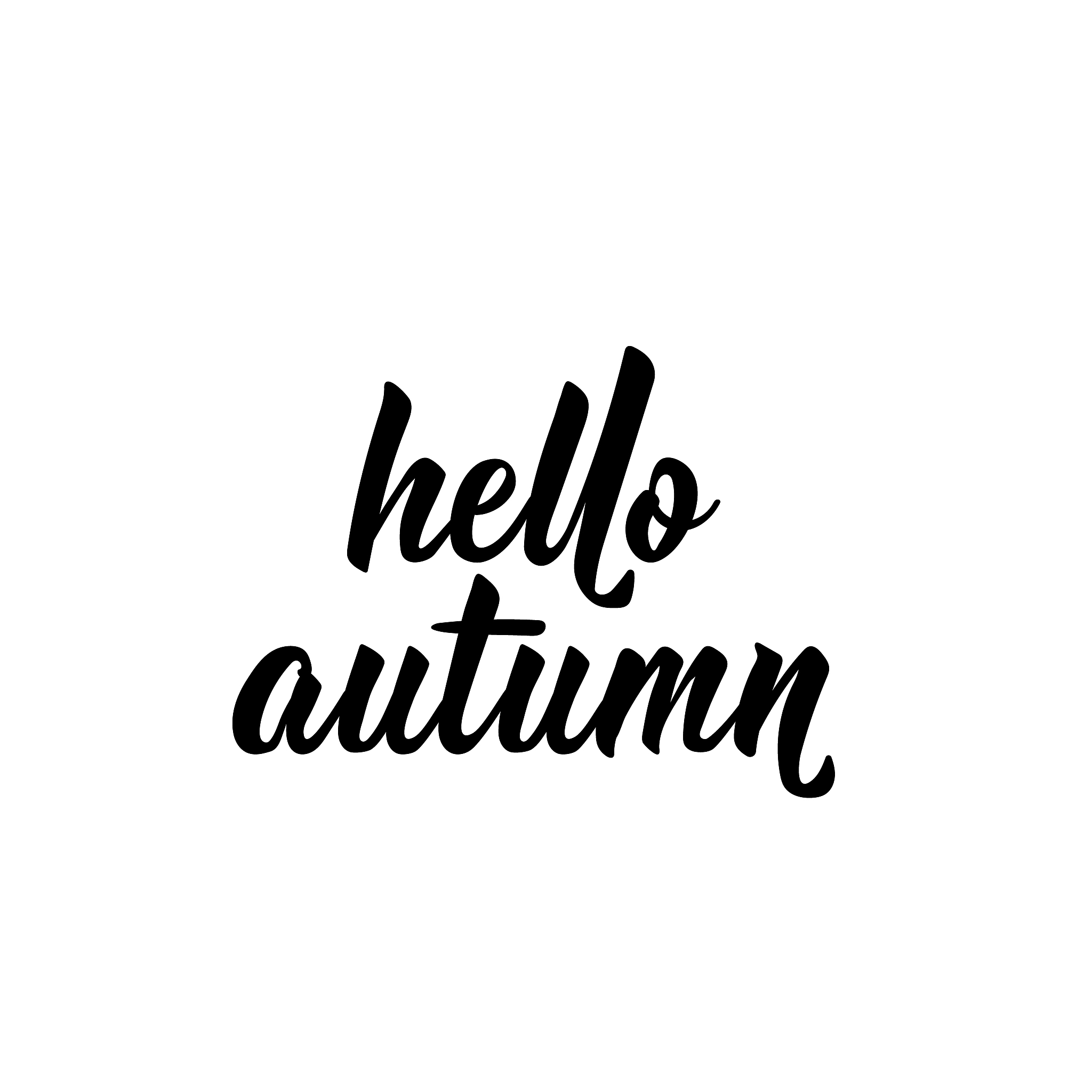 hello autumn. vector illustration. lettering. ink illustration.