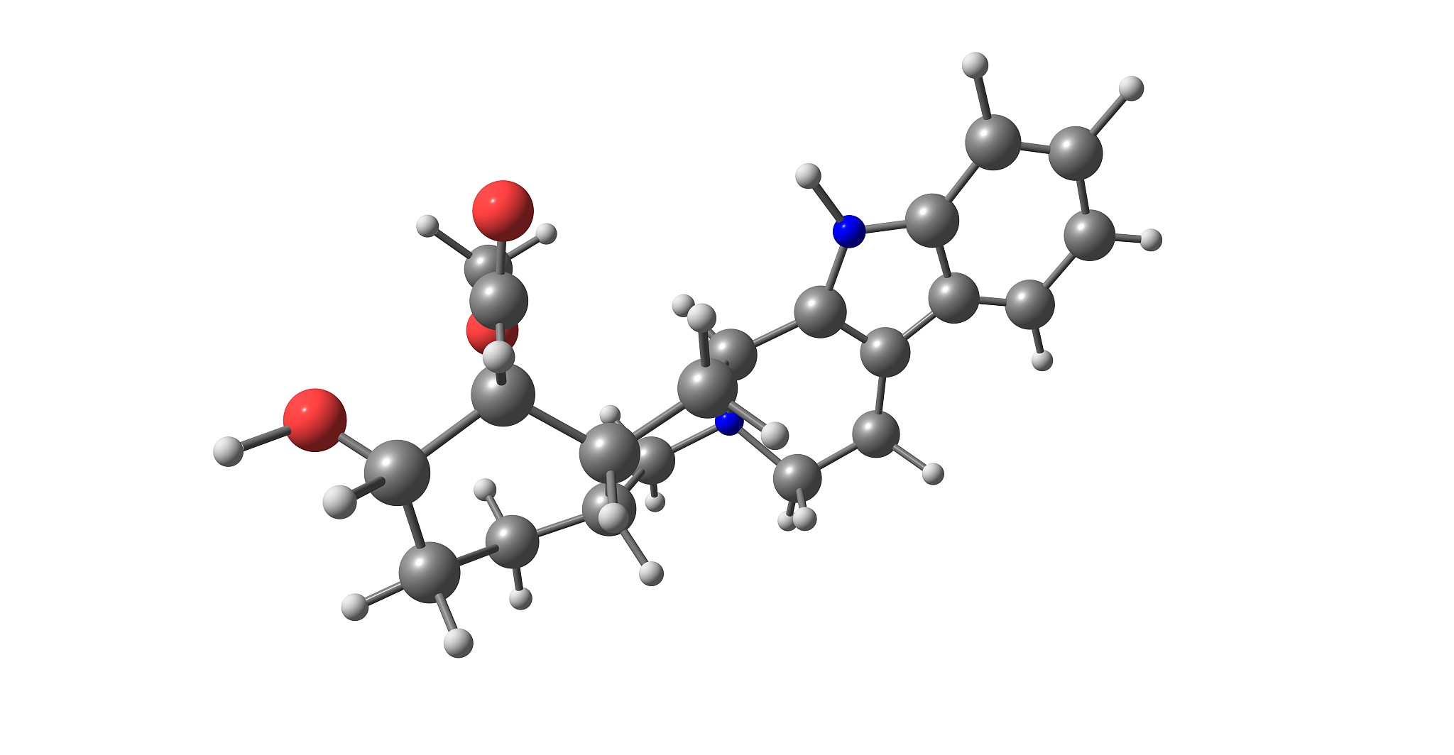 yohimbine molecular structure isolated on white