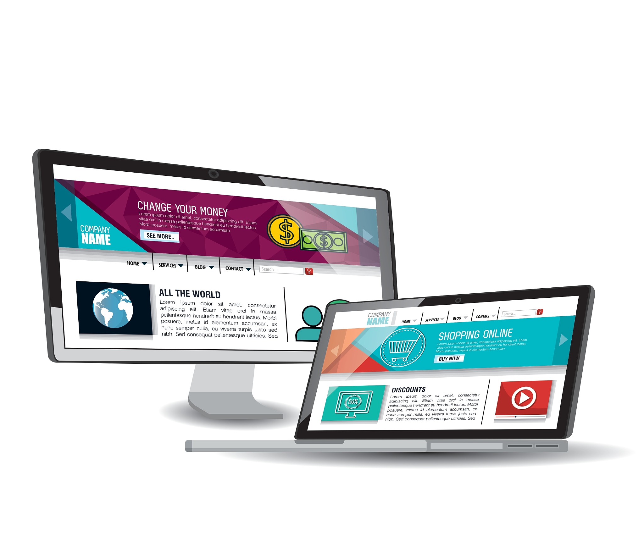 website template in electronic devices