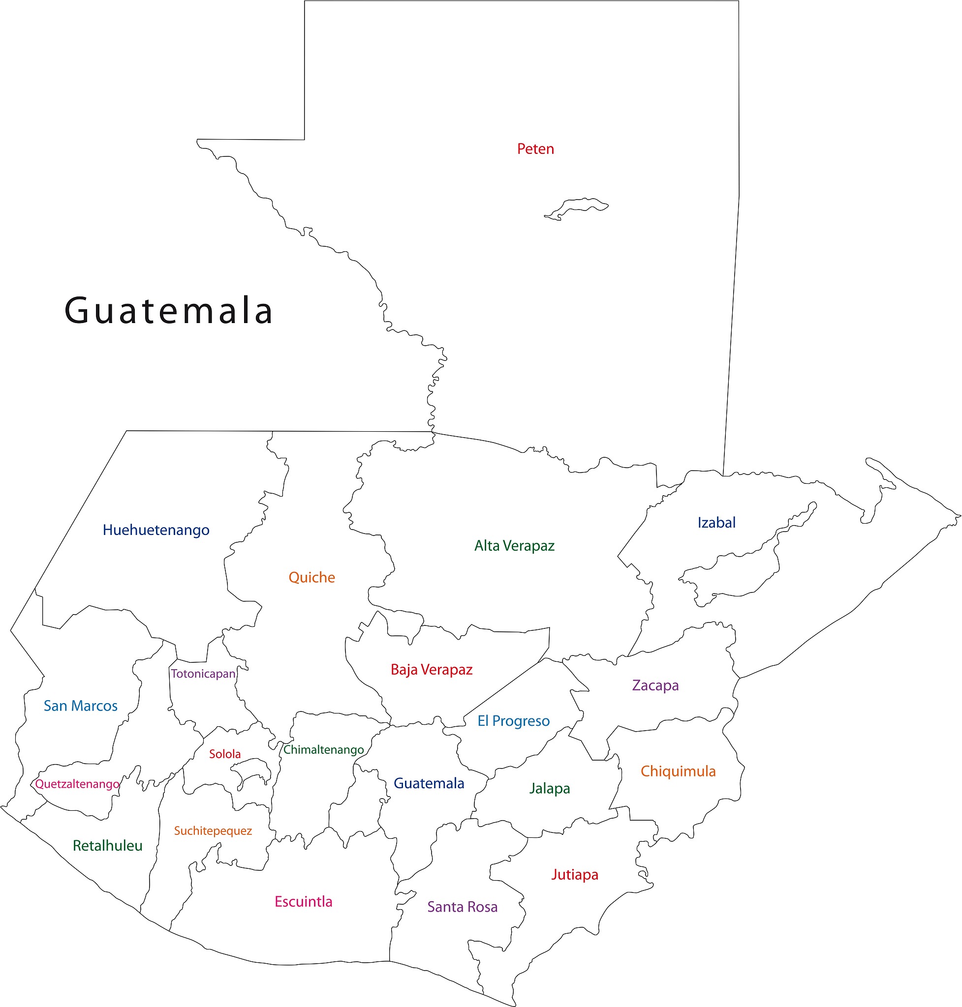 outline guatemala map